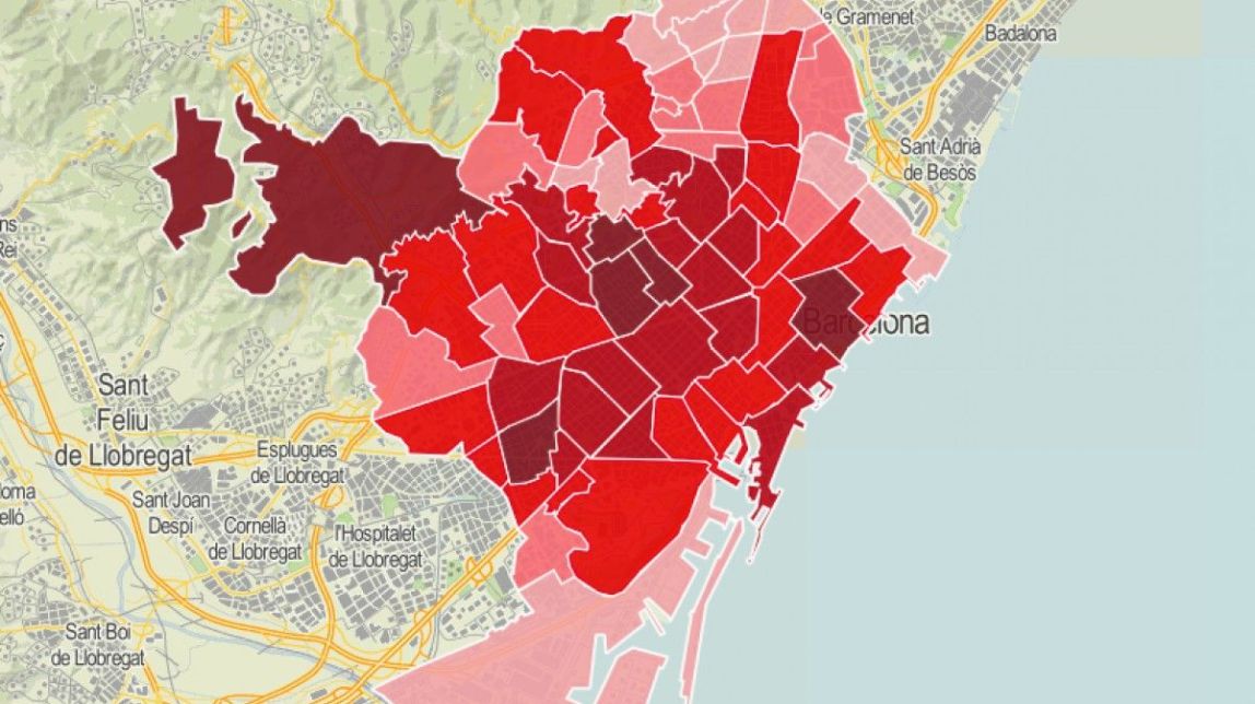 MAPES El «sí» i el «no» a la independència, en empat permanent a Barcelona