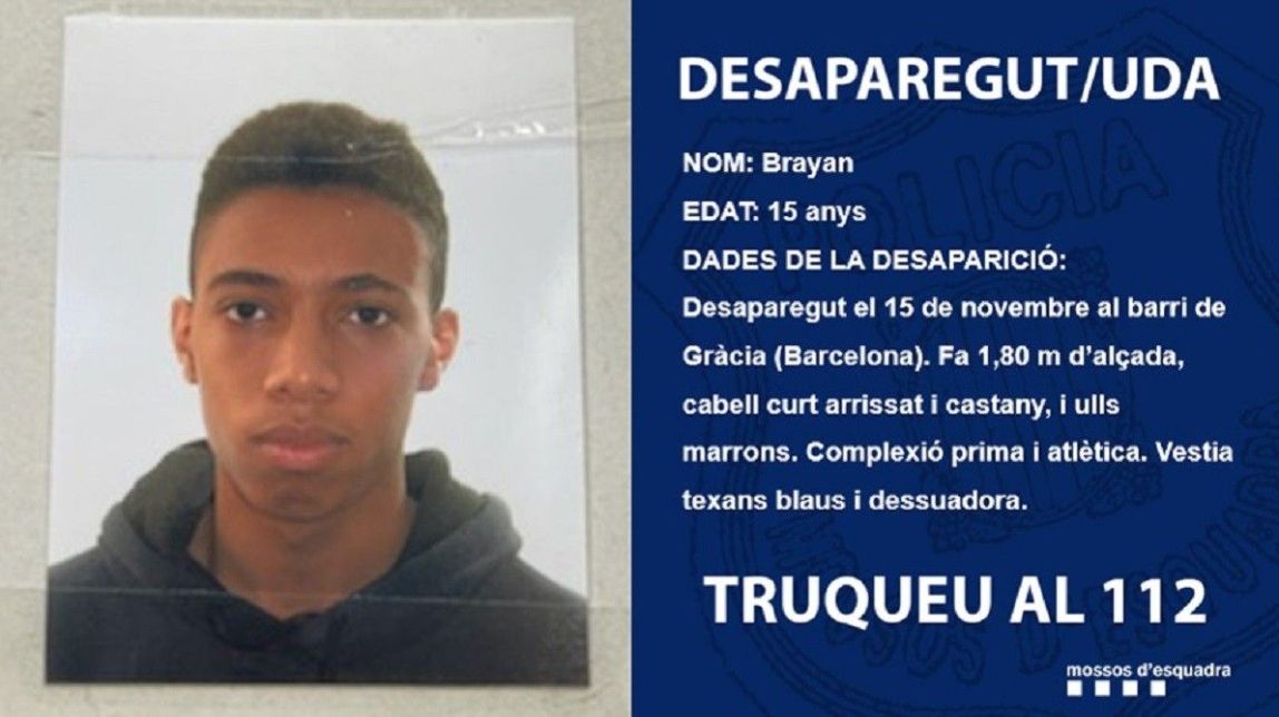 Localitzat sa i estalvi el menor desaparegut a Barcelona