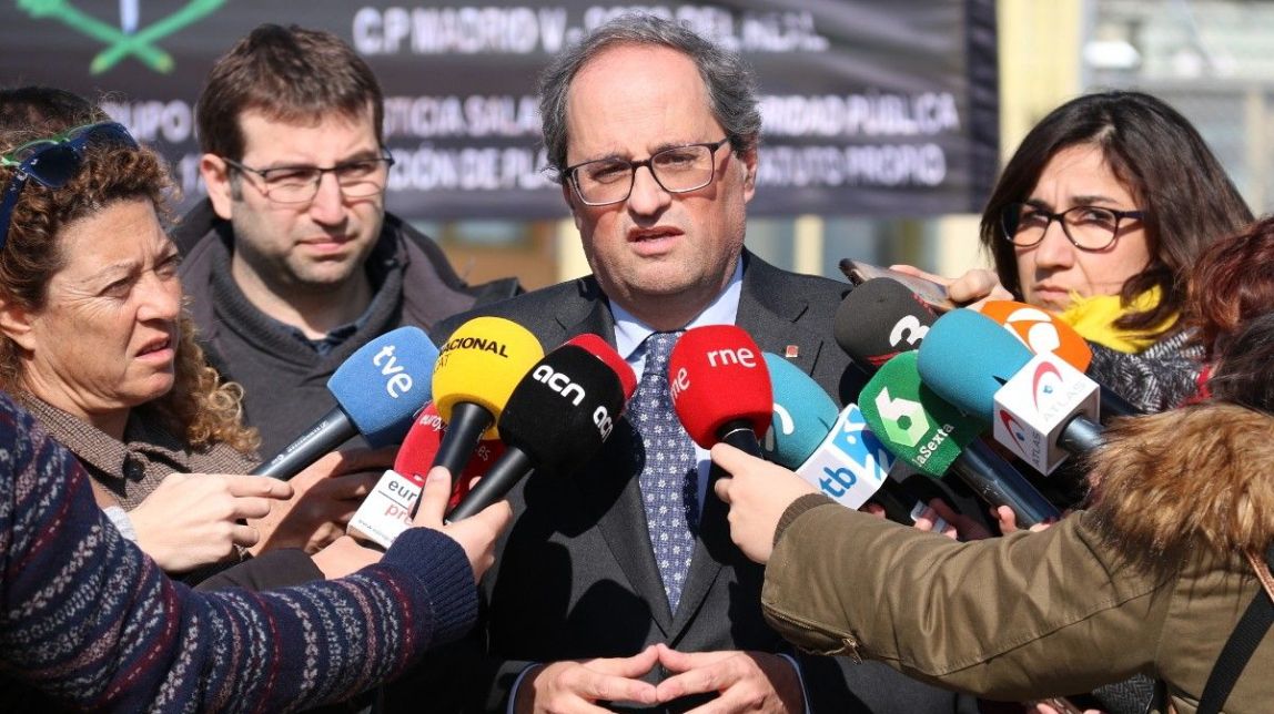 Els presos, a Torra: «Cal seguir el camí del diàleg i l’autodeterminació»