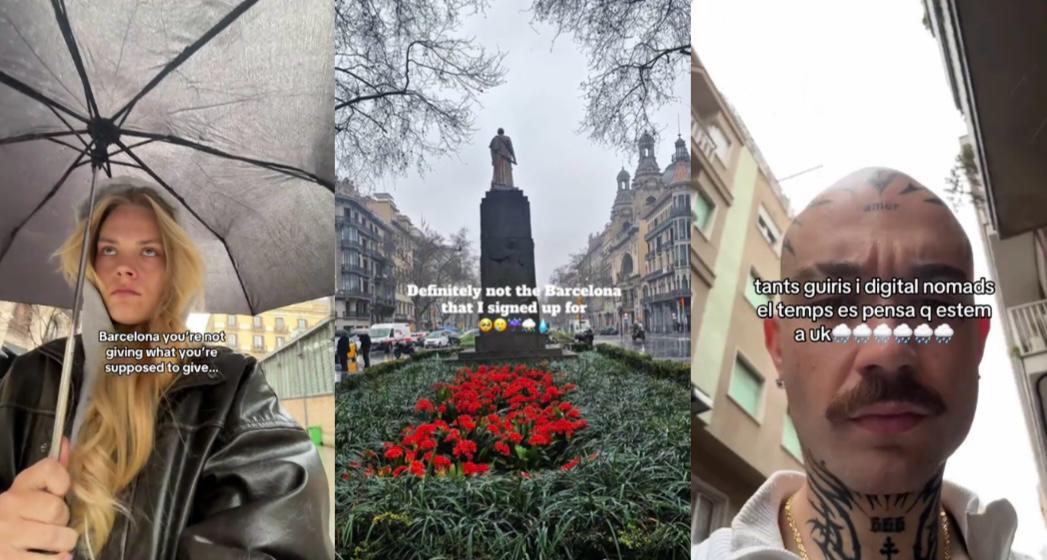 Turistes decebuts pel mal temps a Barcelona - 