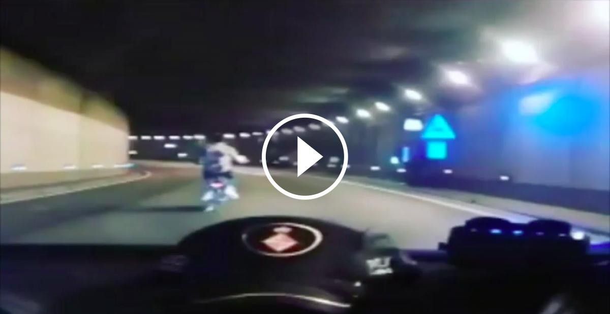 ​VÍDEO Un ciclista circula pel mig de la ronda del Litoral