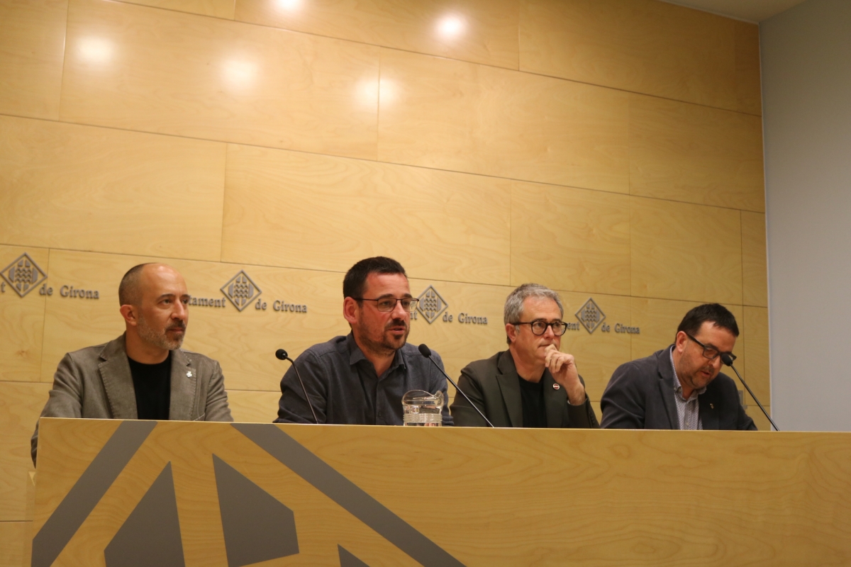 Els tres alcaldes i el president de l'AMI han presentat la Trobada aquest djous a l'Ajuntament de GIrona - 