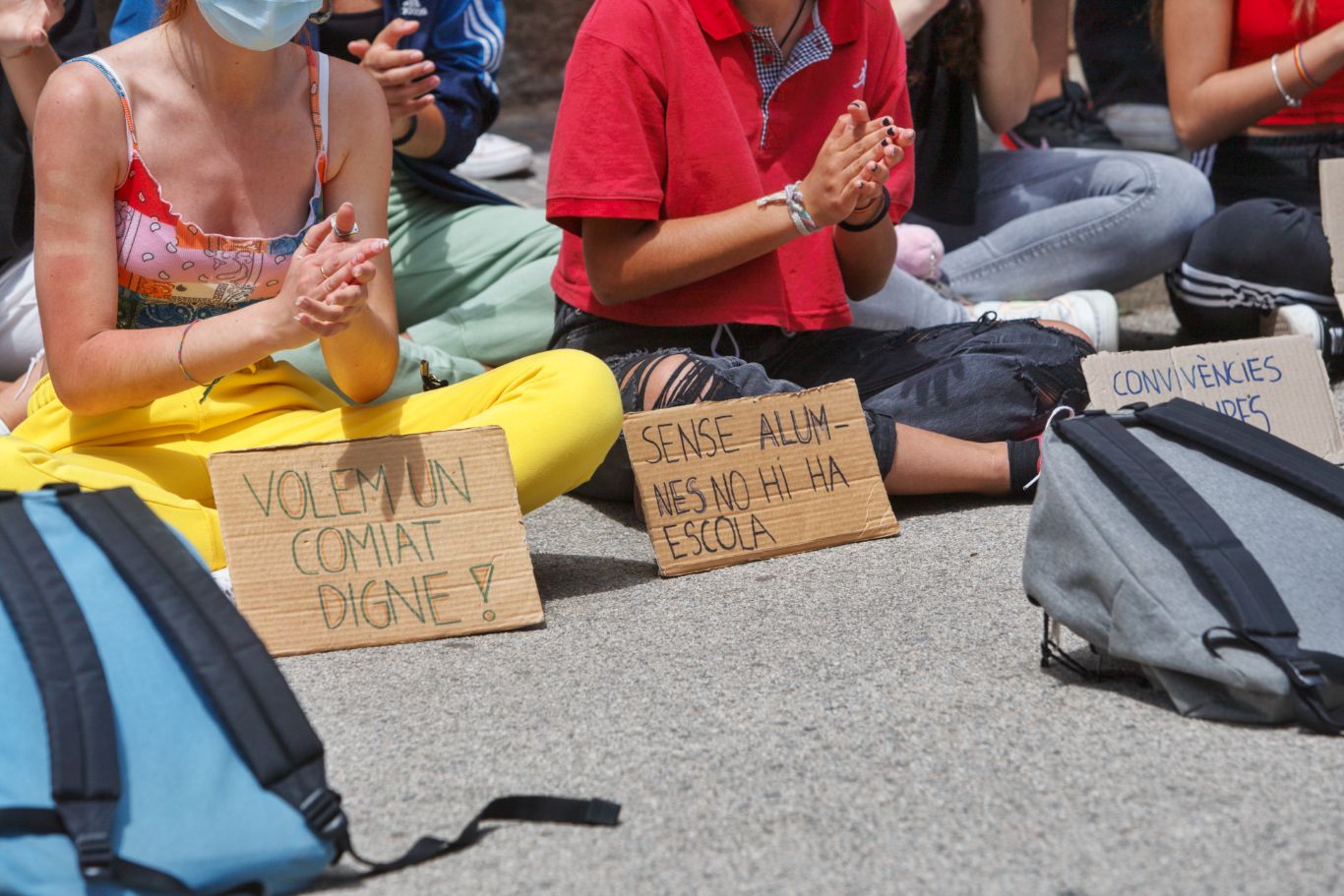Protesta d'alumnes d'ESO a El Cim