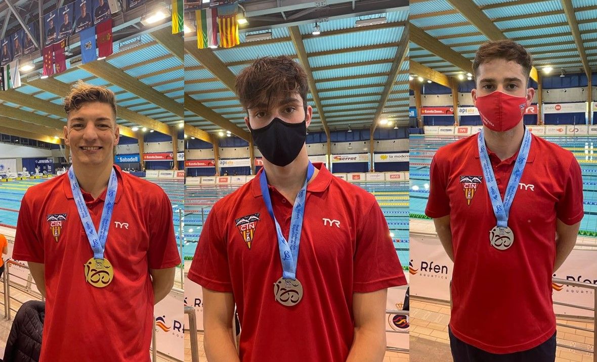 Miguel Durán, Adrián Santos i Ferran Siré, al Meeting de Canet-en-Roussillon