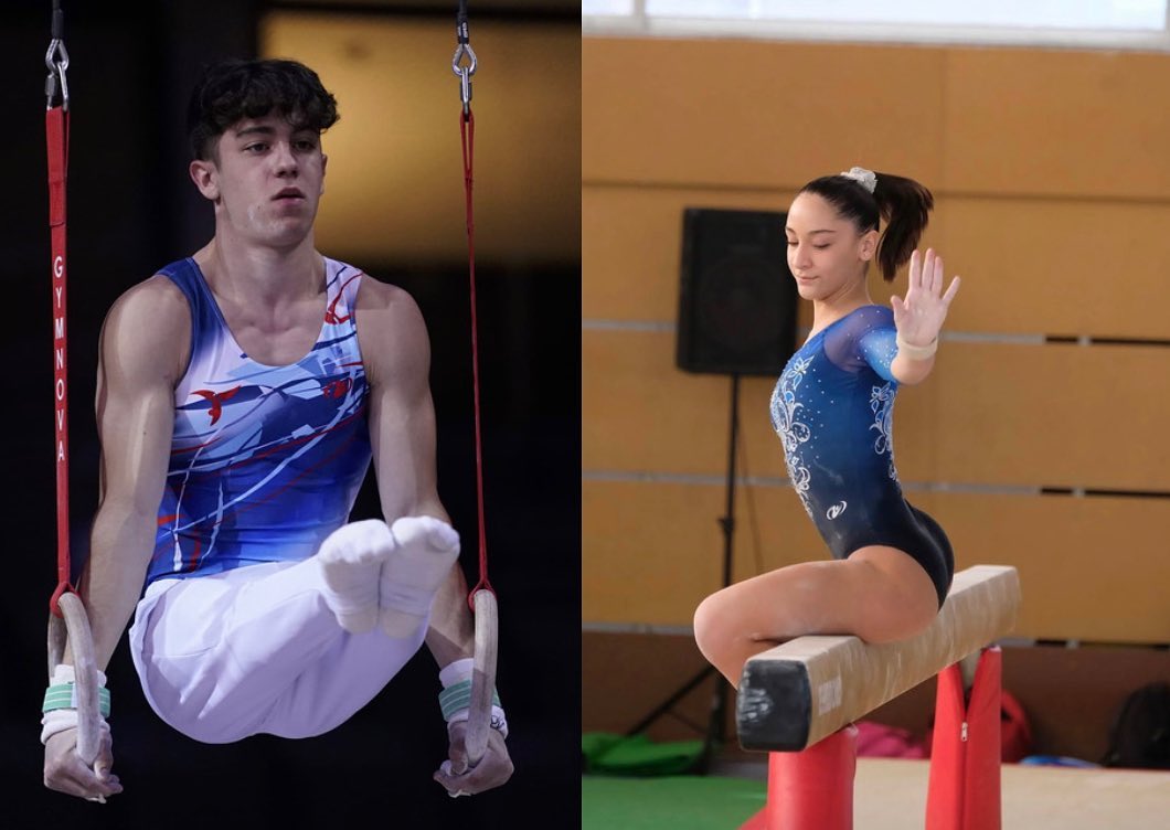 Oriol Rifà i Claudia Villalba, amb la selecció de gimnàstica