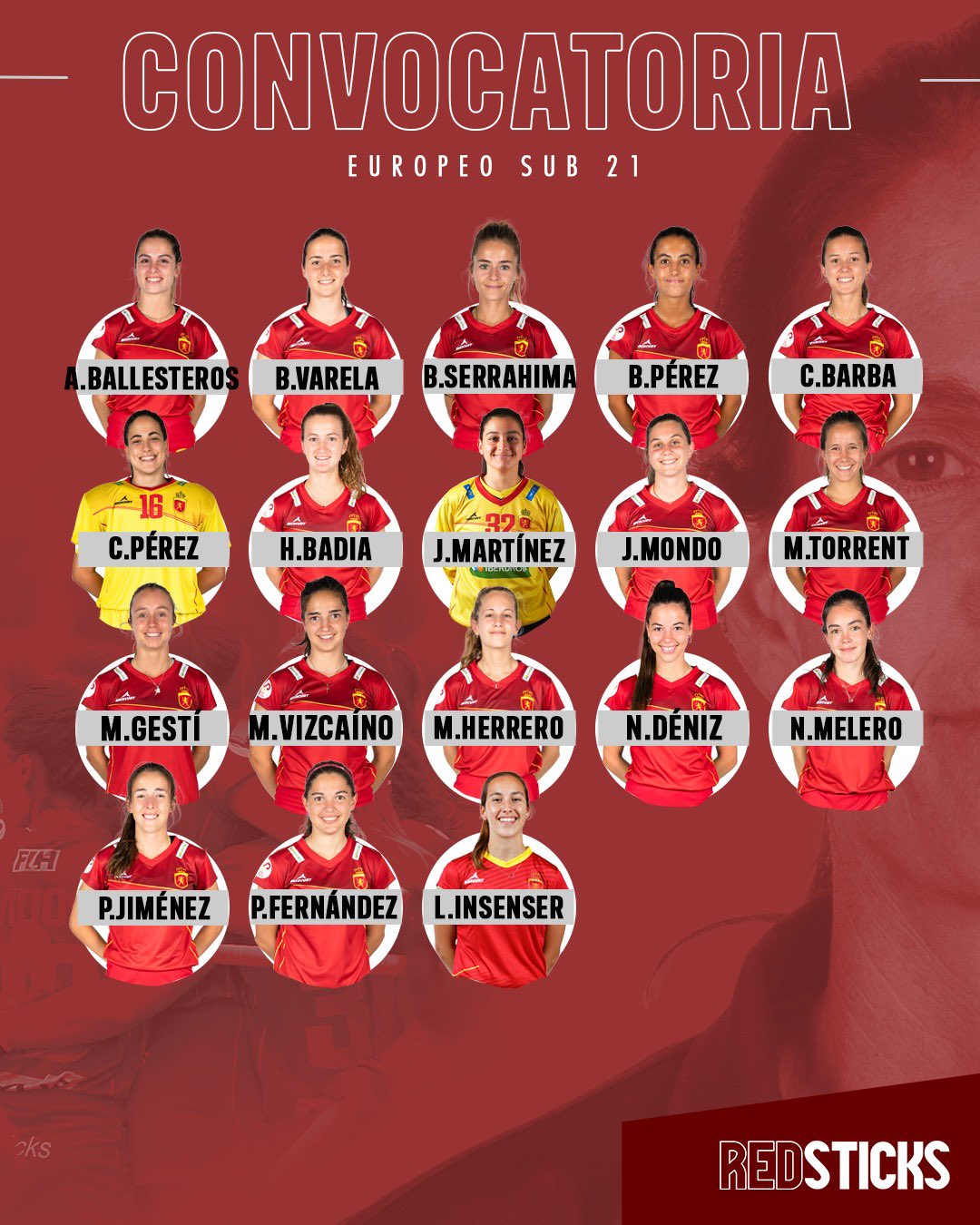 Set terrassenques amb la selecció sub-21 de hockey