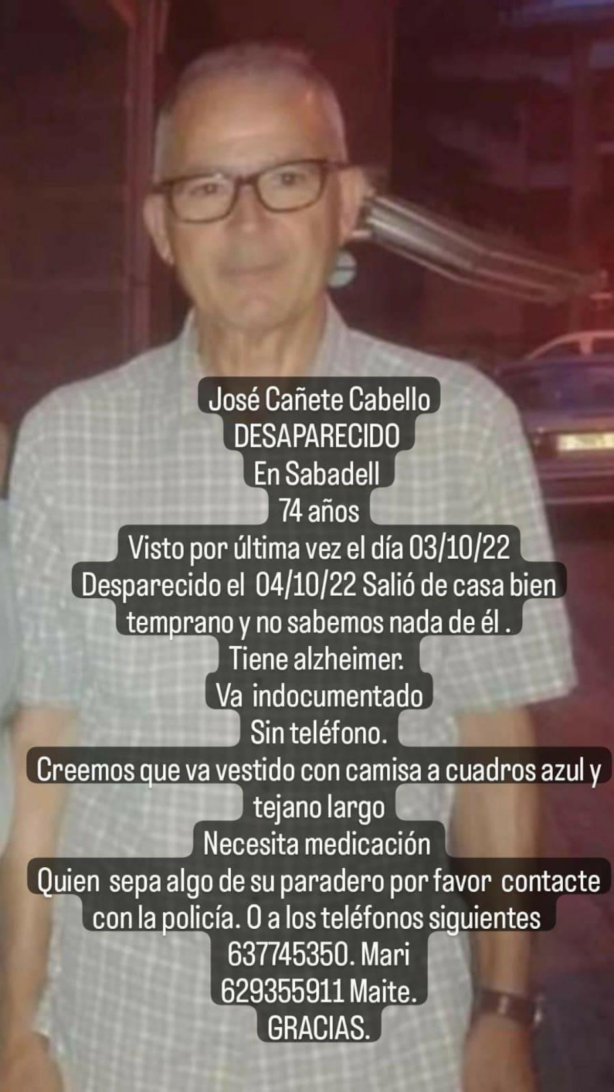 Busquen a la Grípia el desaparegut de Sabadell