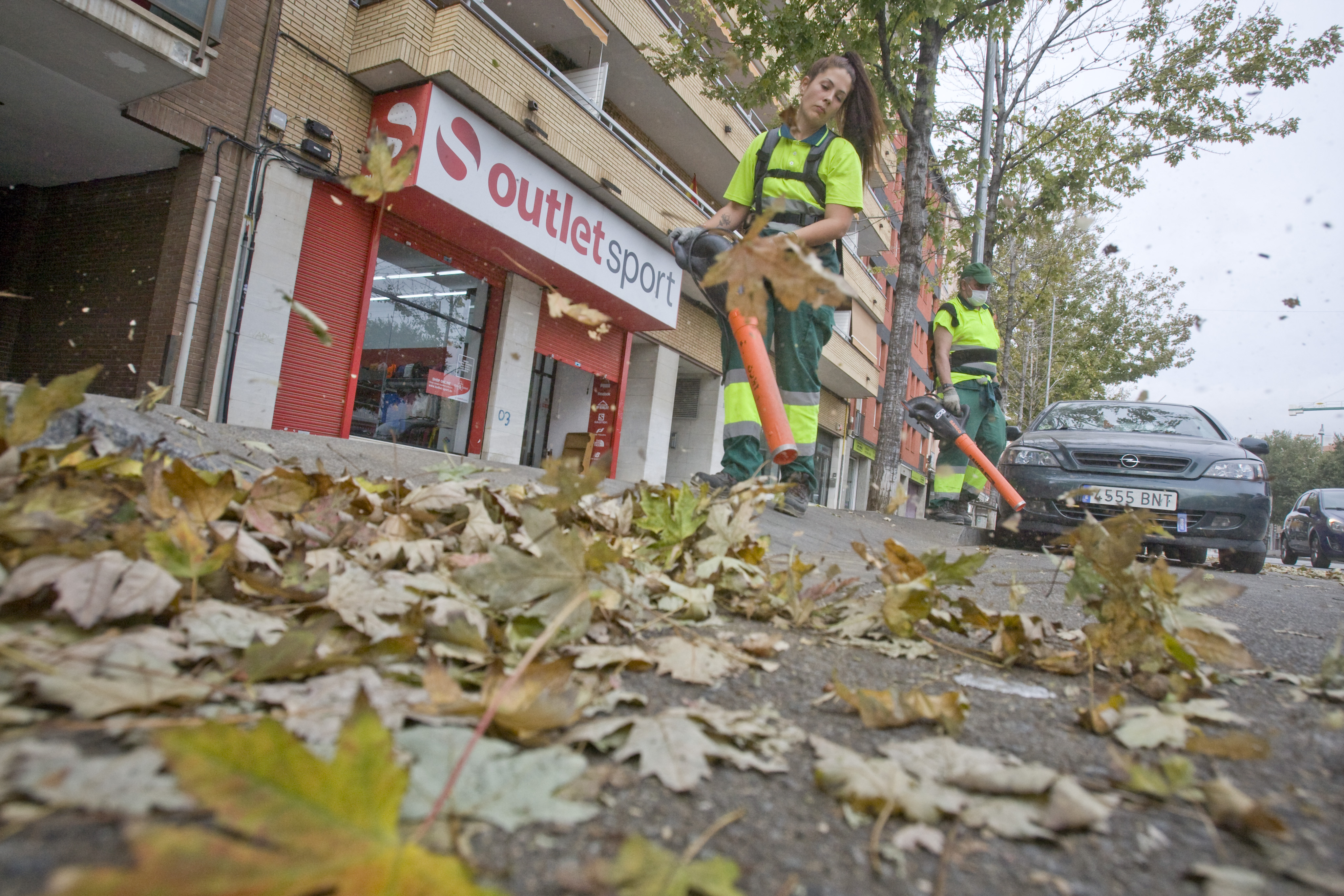 Cada any es retiren 158 tones de fulles dels carrers de Terrassa
