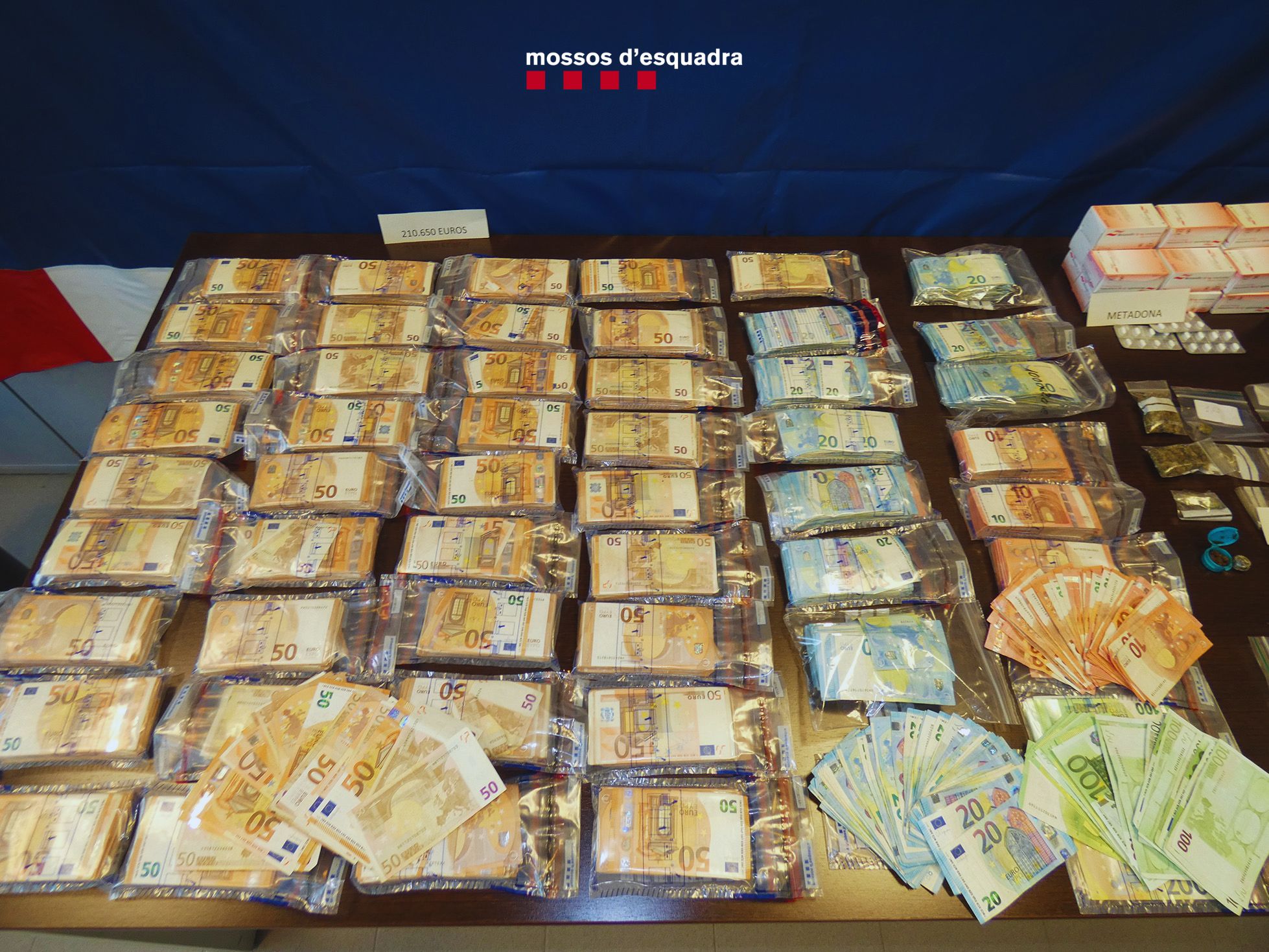 Operatiu antidroga a Terrassa: metadona, cocaïna i 215.000 euros