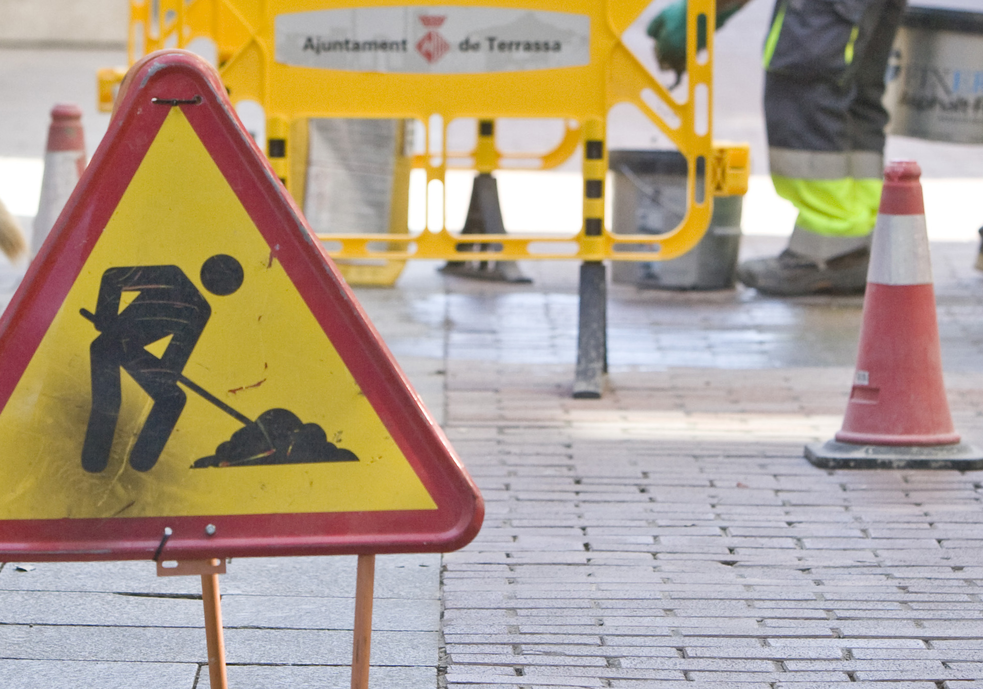 Obres a la plaça del Pagès de Terrassa