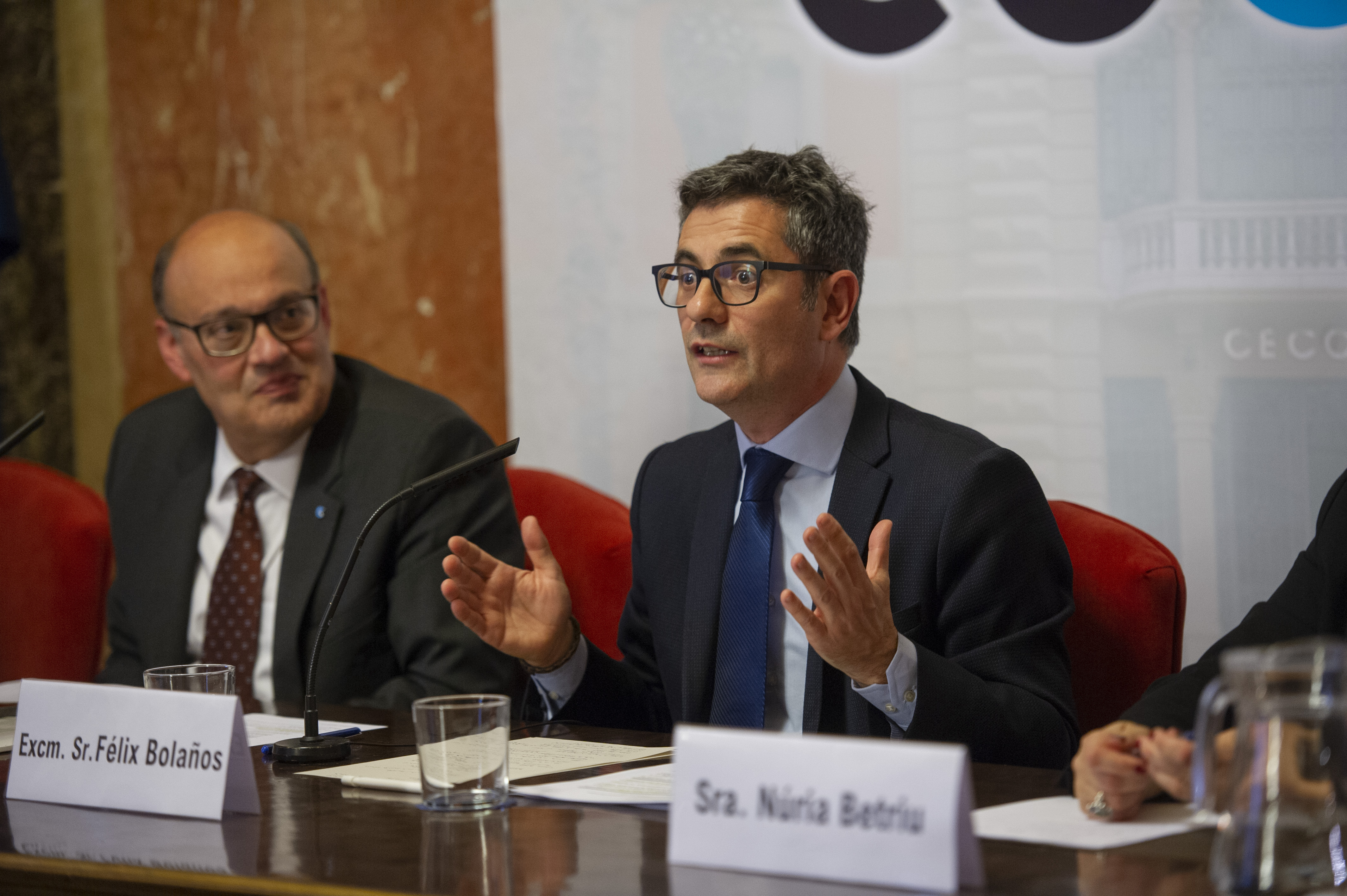 Un ministre amb els empresaris de Terrassa