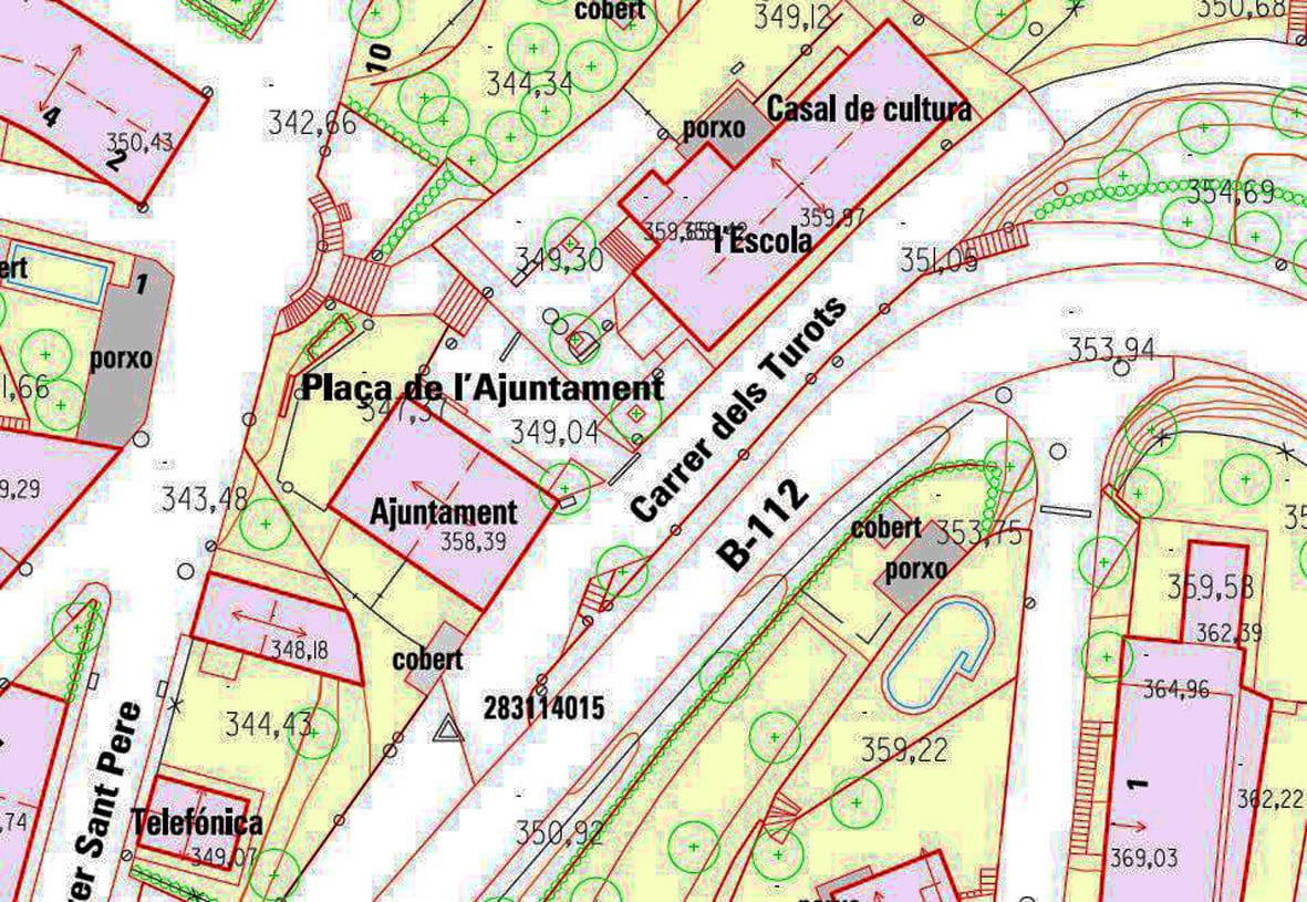 La superfície de tot el municipi de Rellinars, al detall