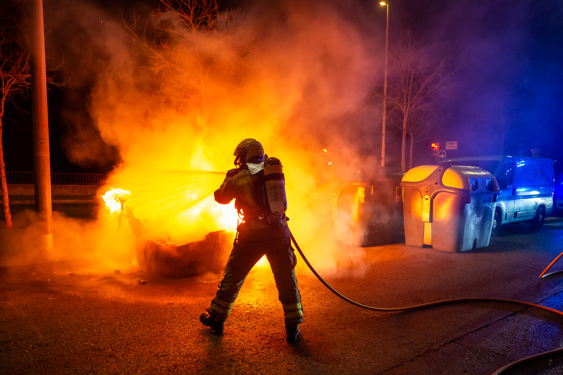 Enèsim episodi de contenidors cremats de nit a Sabadell