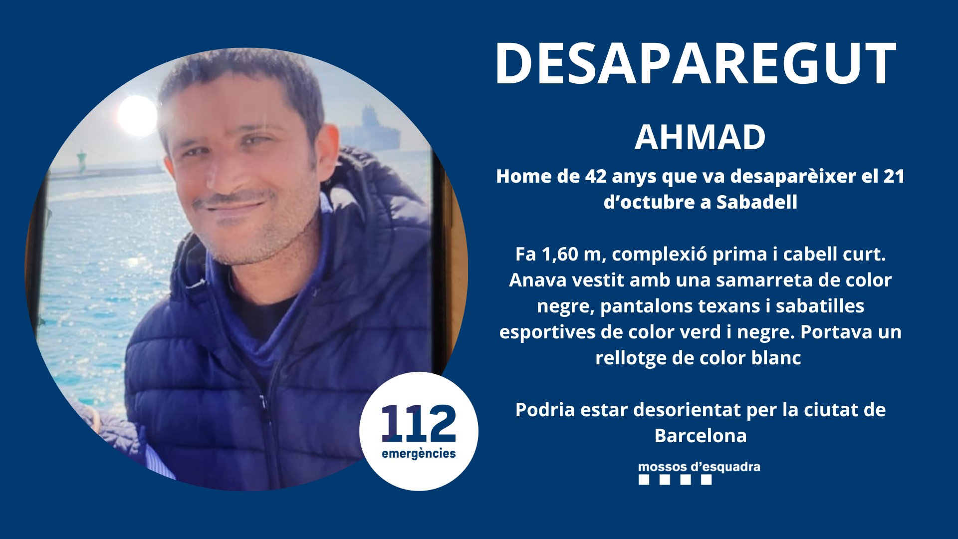 Localitzen l'home desaparegut a Sabadell