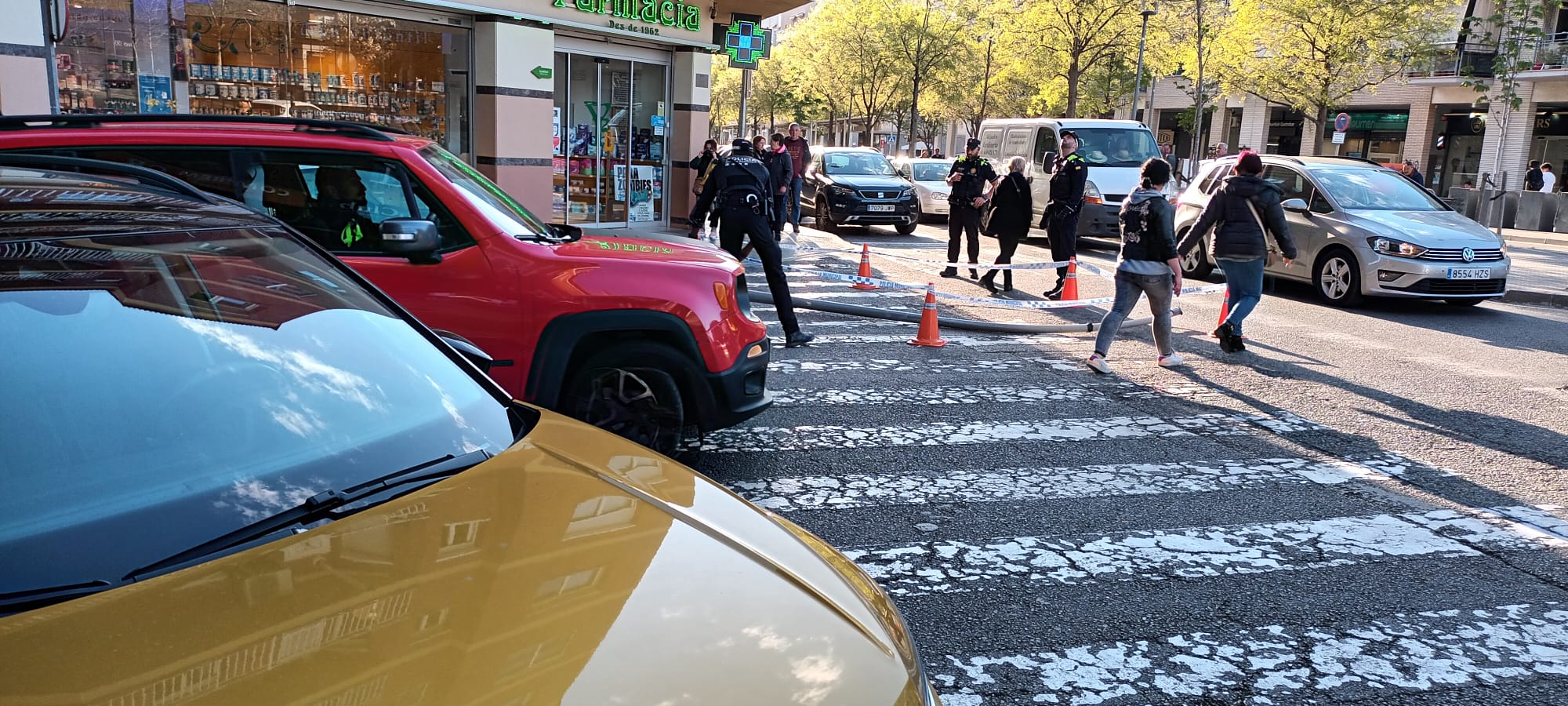 Un fanal s'enfonsa de sobte a Terrassa