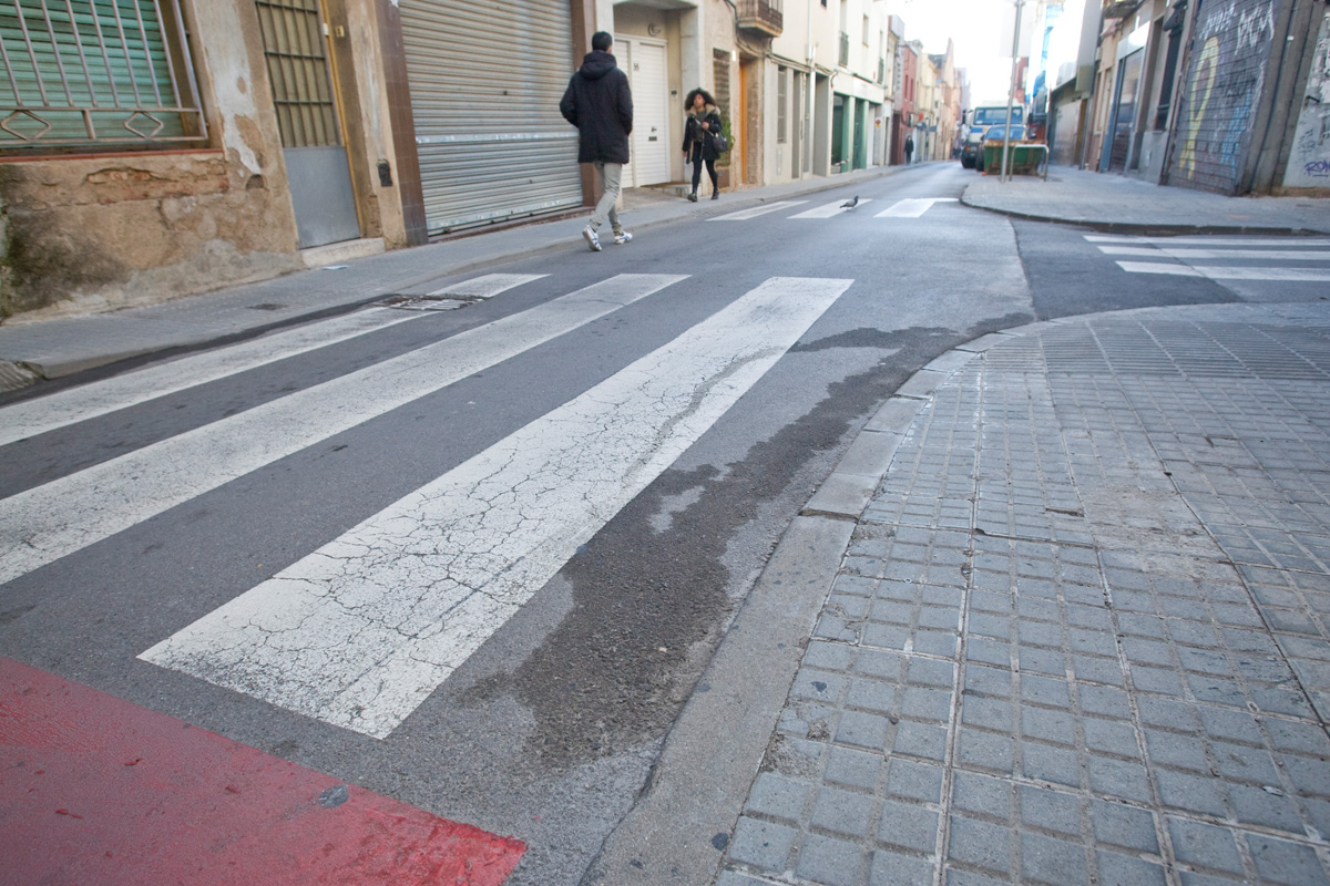 Tall de trànsit al carrer de Sant Francesc de Terrassa