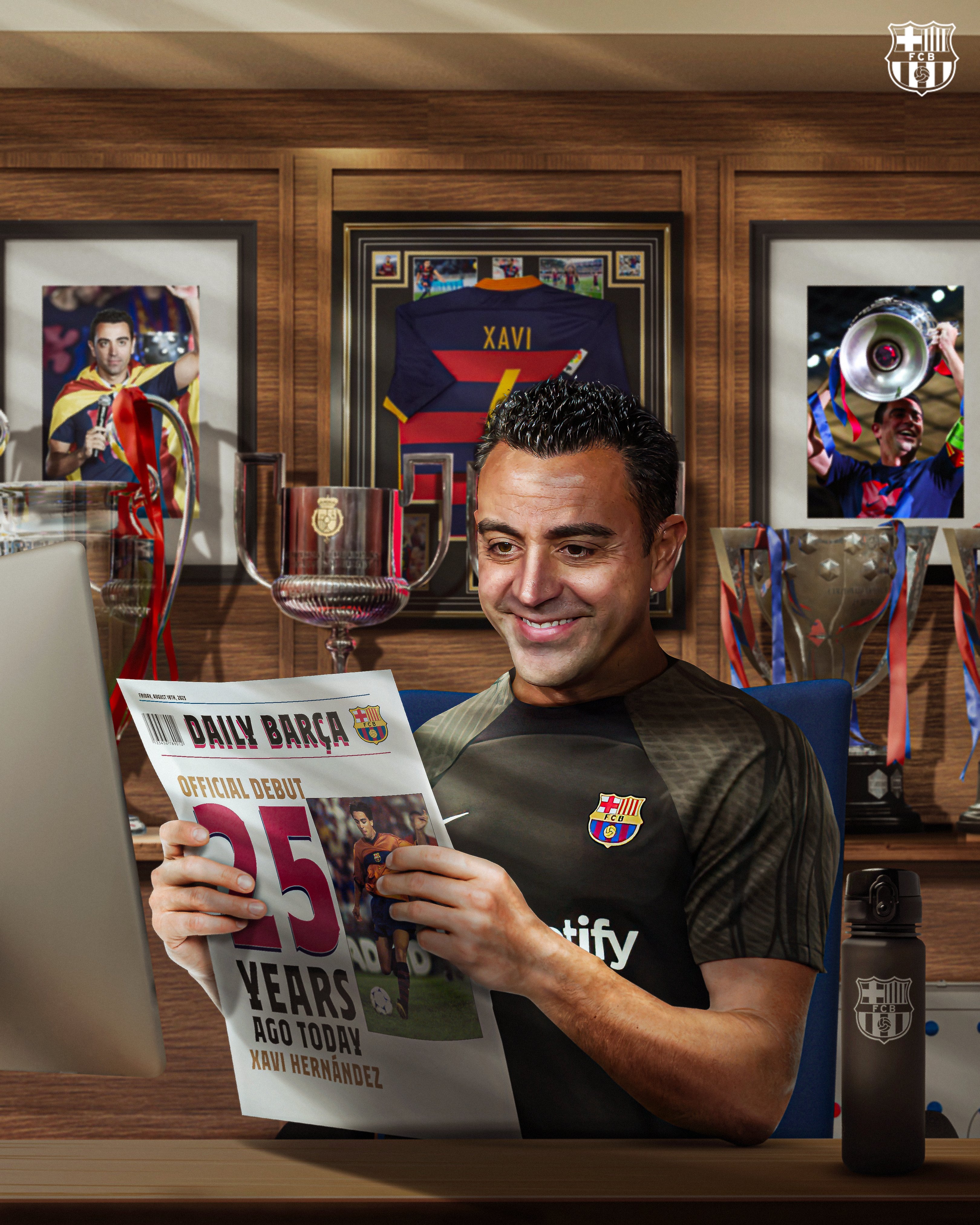 Aquest divendres es compleixen 25 anys del debut de Xavi amb el Barça
