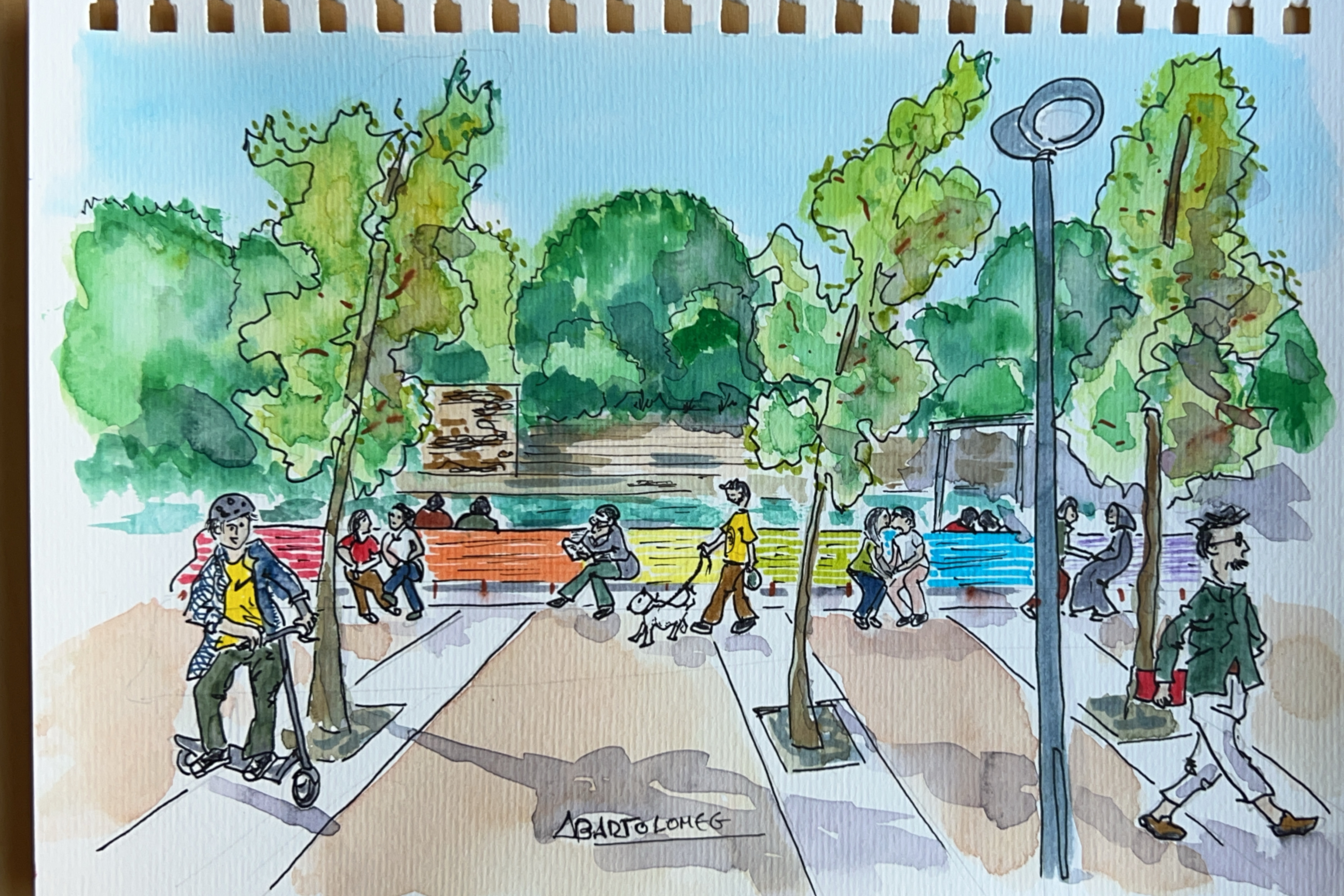 Els 'urban sketchers' assalten la redacció del Diari de Sabadell