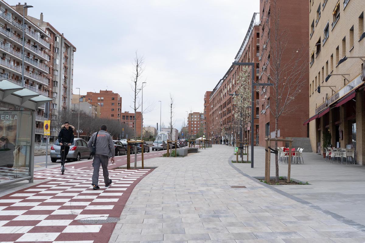 Les obres a la Gran Via, a mitges
