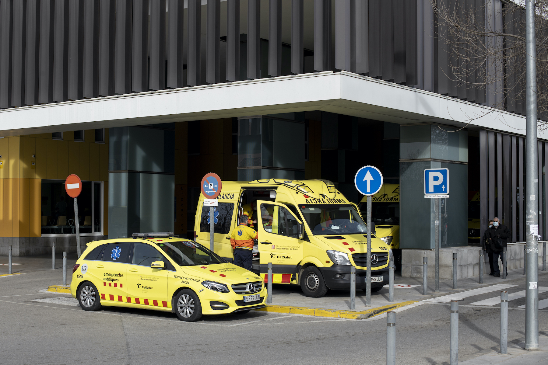Dos ferits en ser atropellats per un cotxe al parc de Catalunya