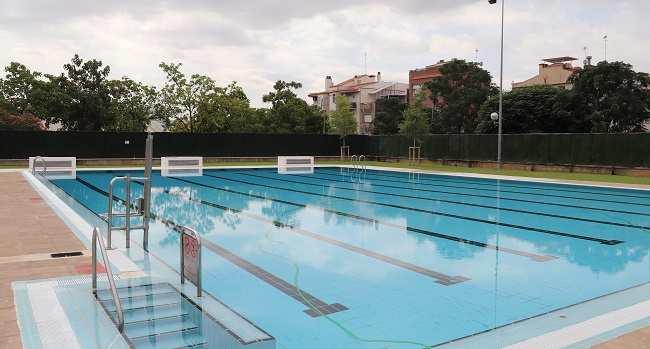 Obres a la piscina de Ca n'Oriac