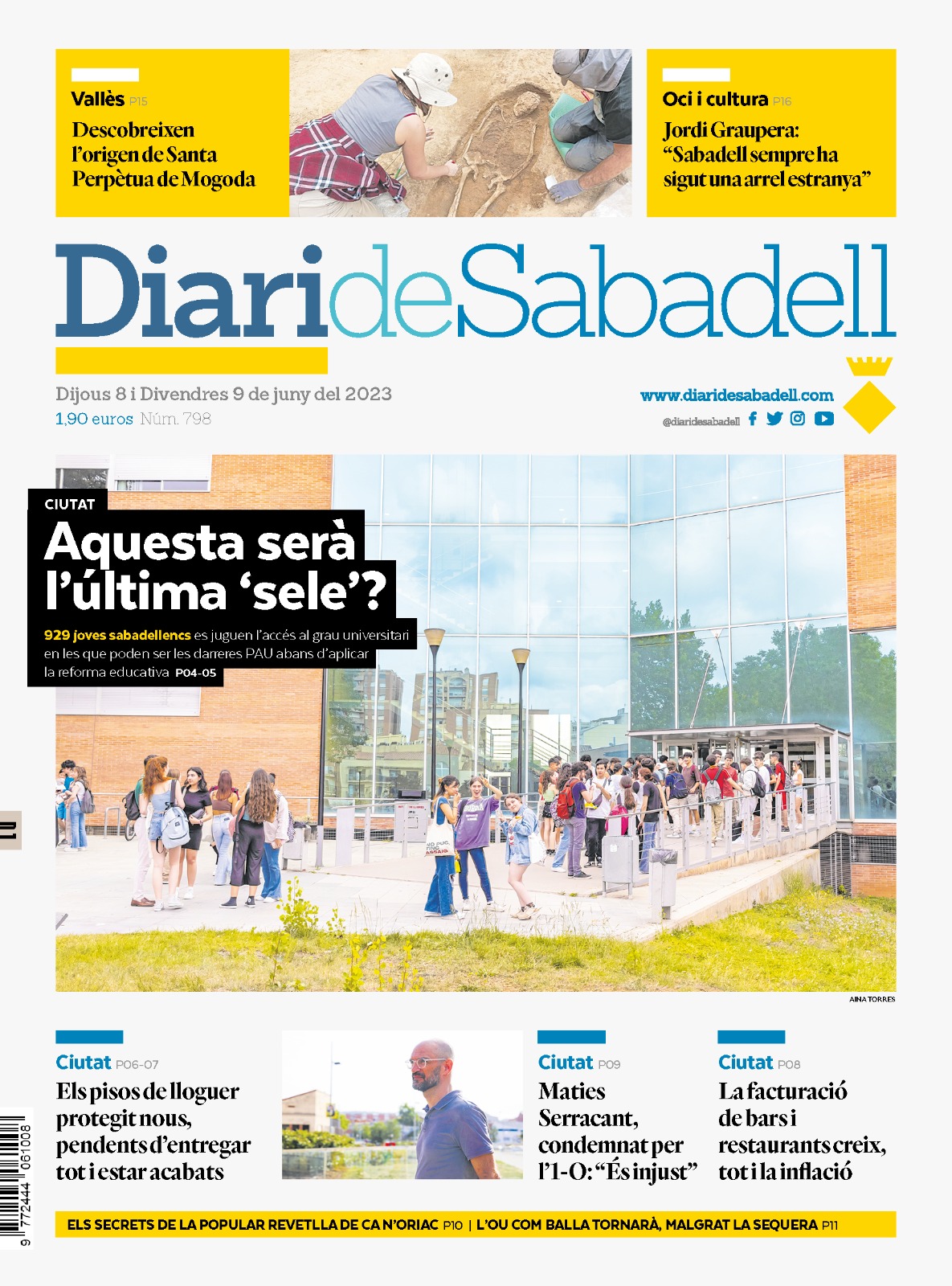Les notícies més destacades d'aquest dijous 8 de juny del 2023 a Sabadell