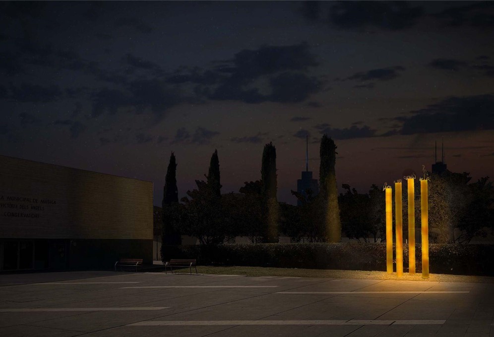 Sant Cugat dedica una escultura lumínica amb so a Pau Casals