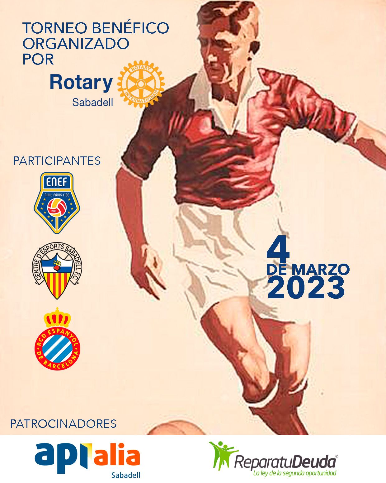 El poliesportiu Olimpia acull un torneig benèfic entre veterans d'Espanyol, Sabadell i la selecció espanyola de Notaris