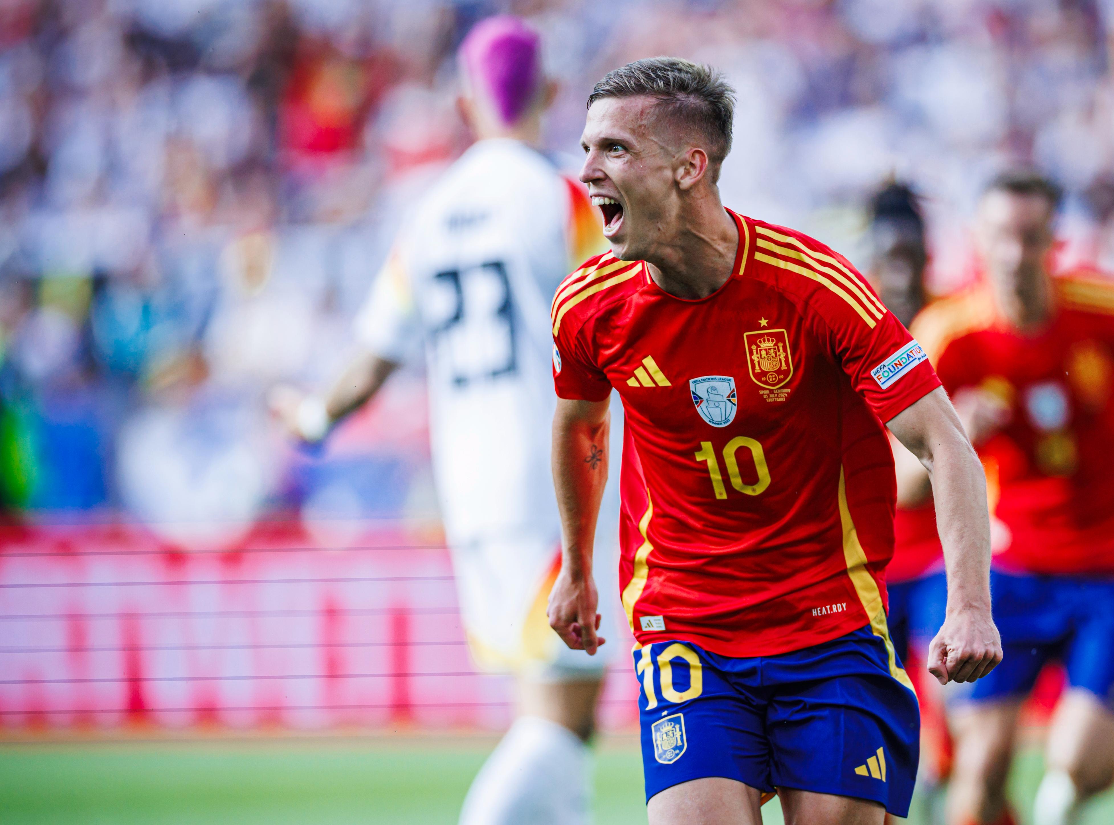 Dani Olmo celebra un gol amb la selecció espanyola, en una imatge d'arxiu - RFEF