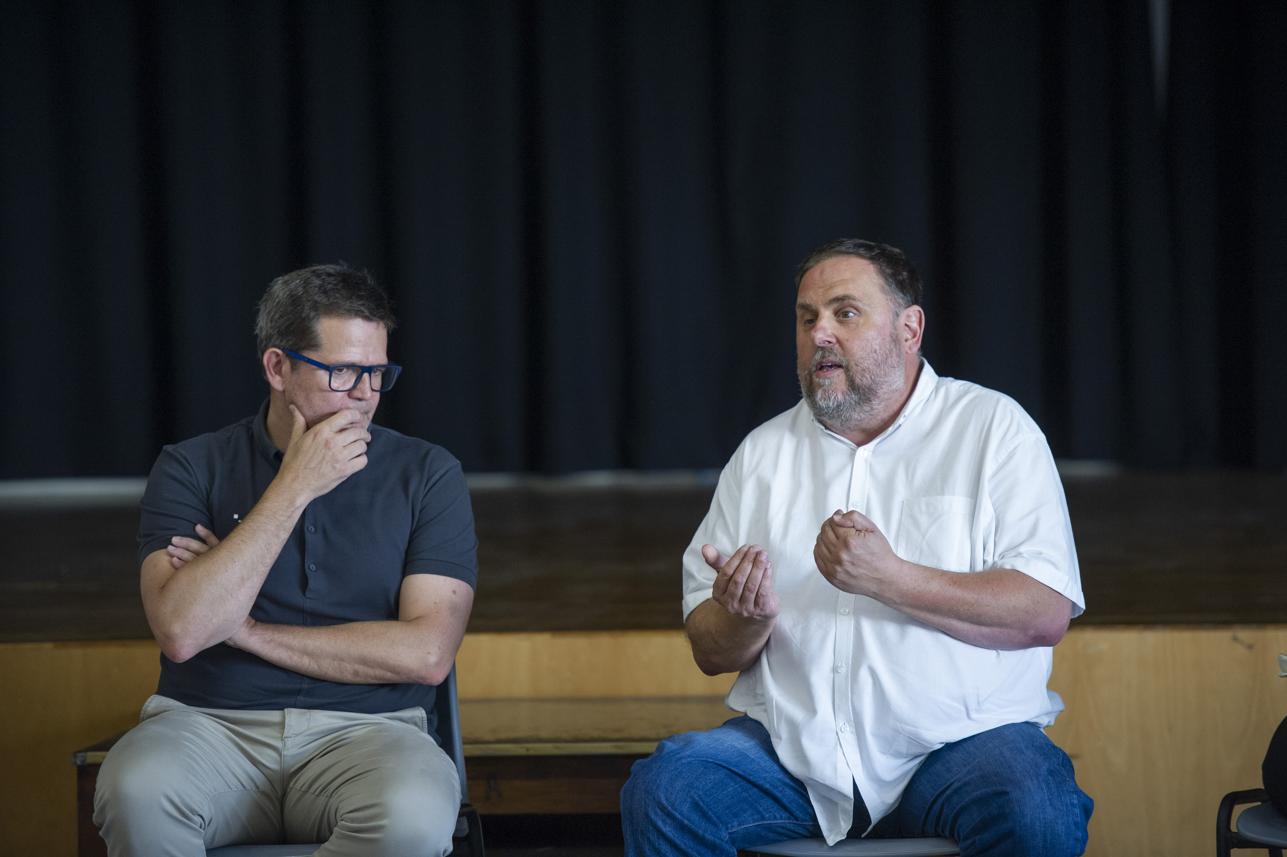 Oriol Junqueras es reuneix amb la militància a Terrassa