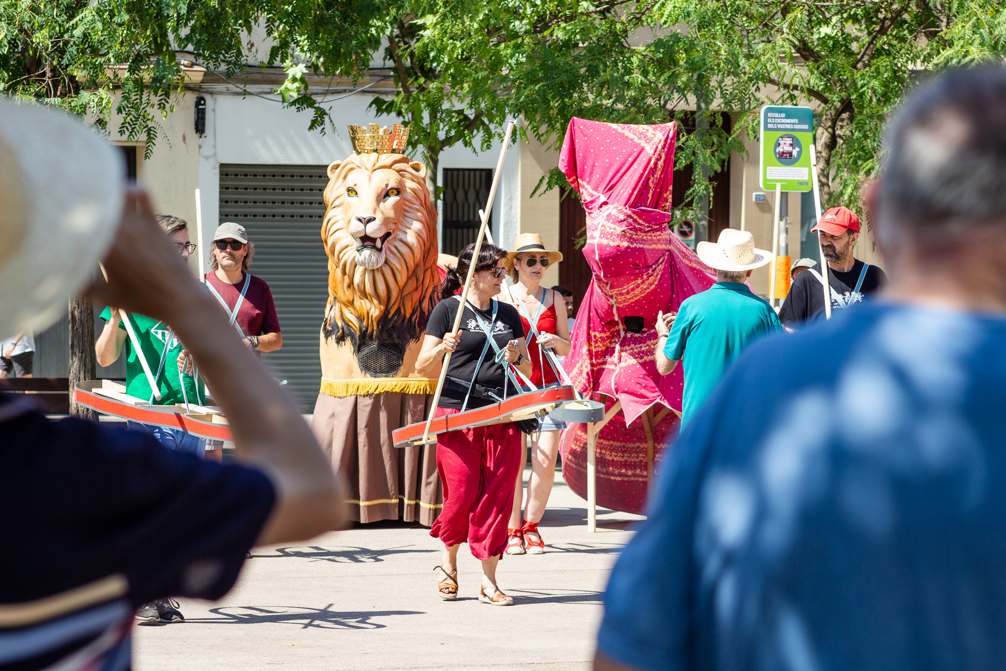 L'Esbart Dansaire i Encultura't escalfen motors abans de la presentació dels Cavallets i la Mulassa de Sabadell