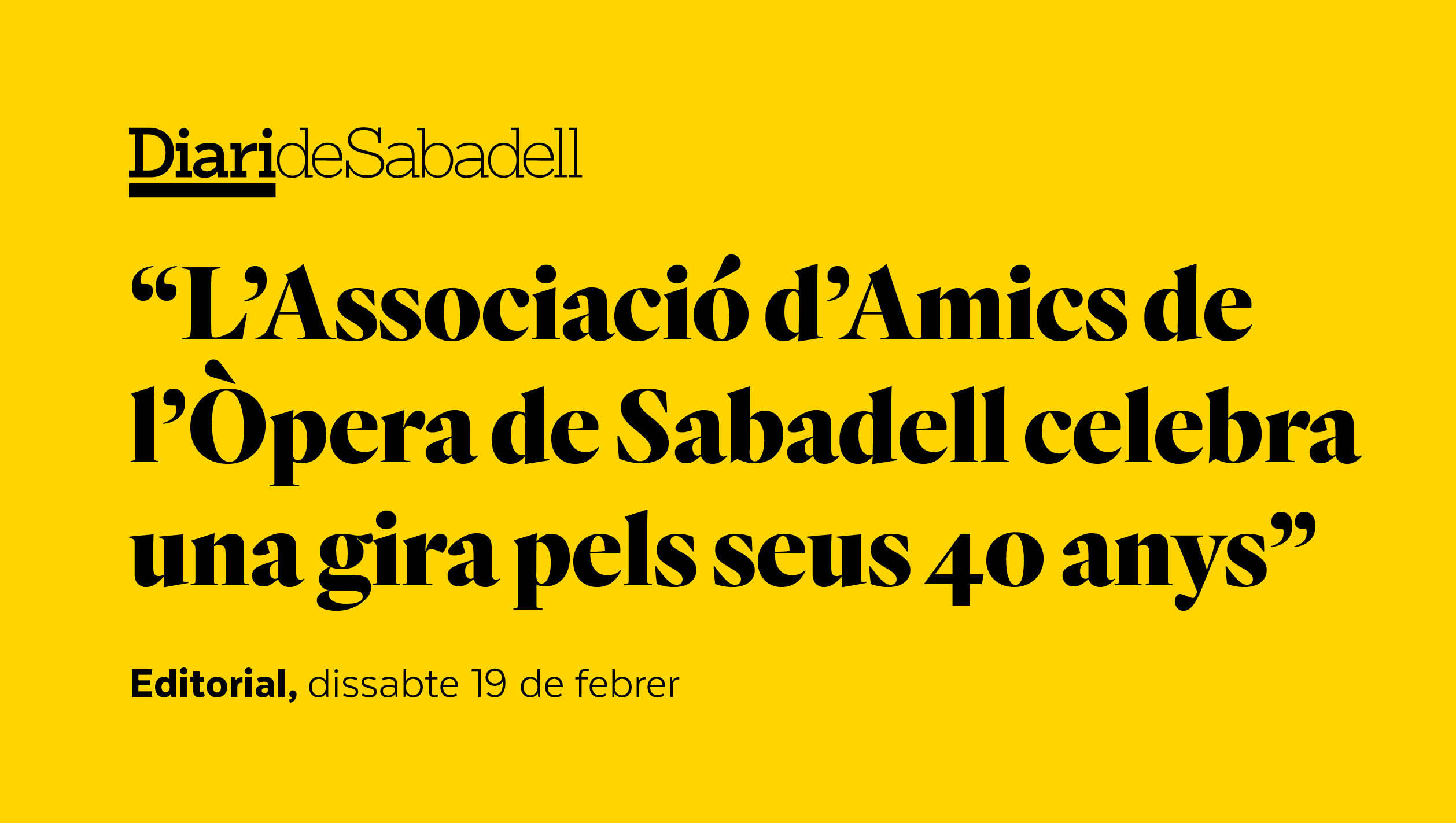 Pels propers 40 anys junts