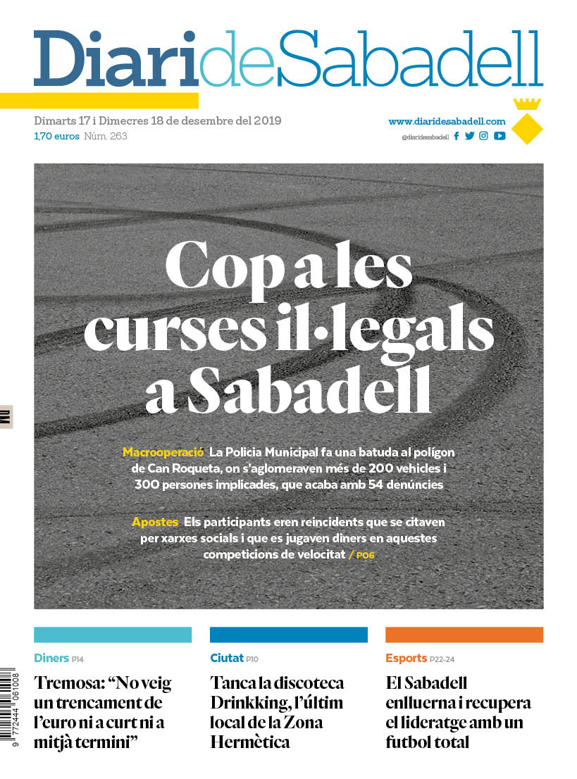 En portada: 'Cop a les curses il·legals a Sabadell'