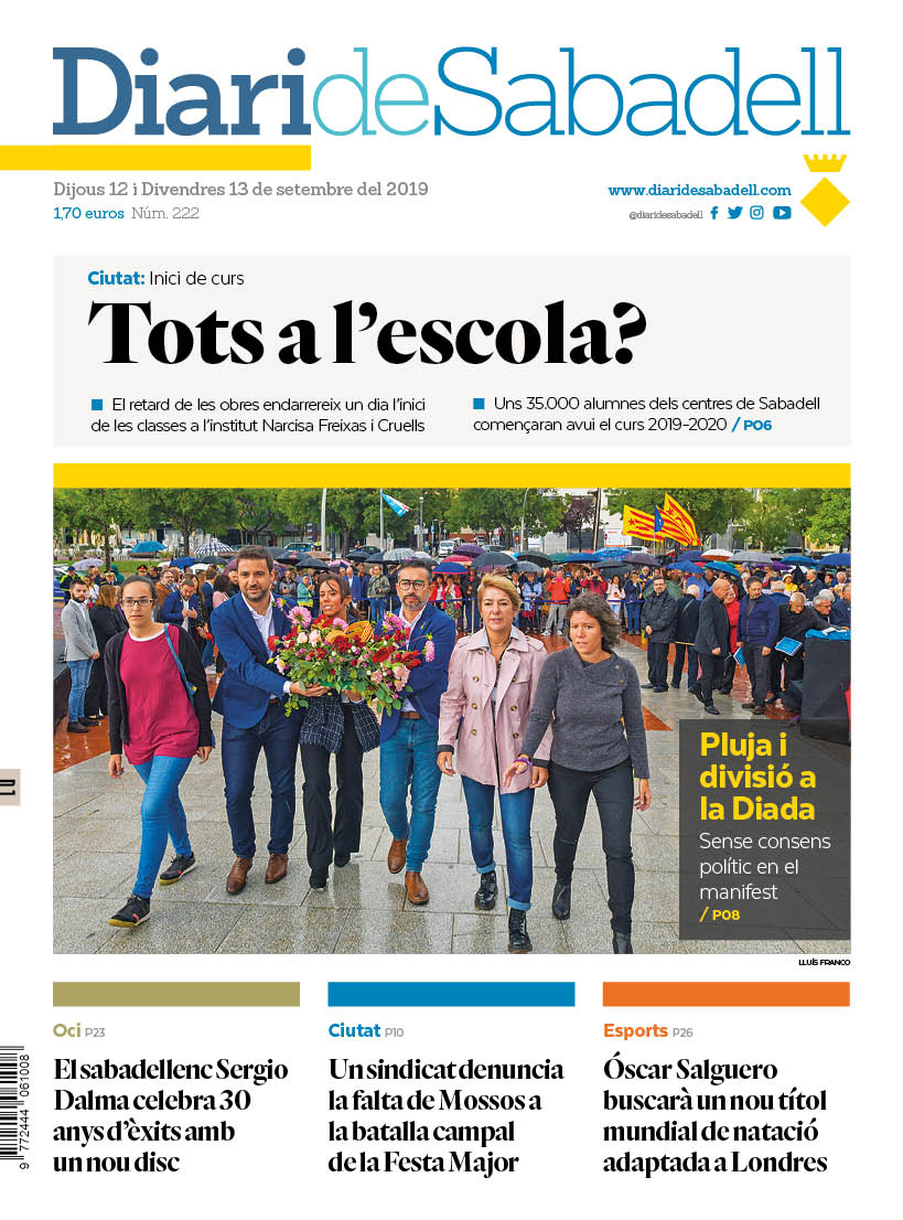 L'inici de curs (a mitges), a la portada del D.S.