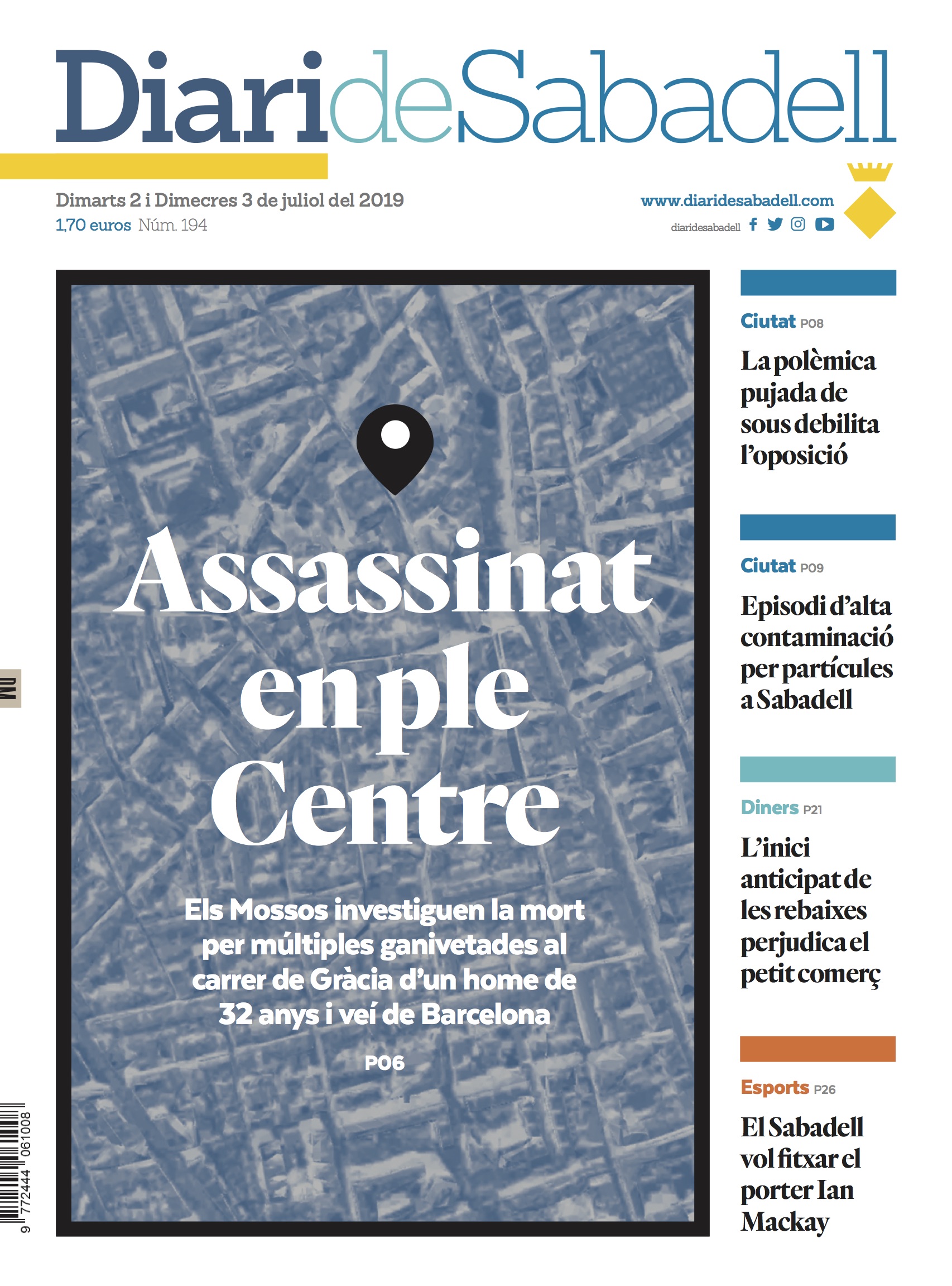 En portada: Assassinat en ple Centre
