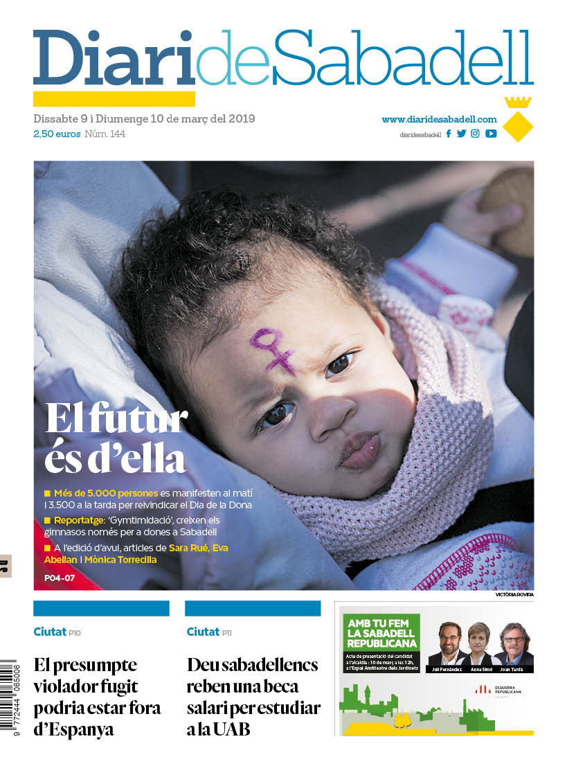 La Sabadell més feminista pel 8-M, a la portada del Diari de Sabadell