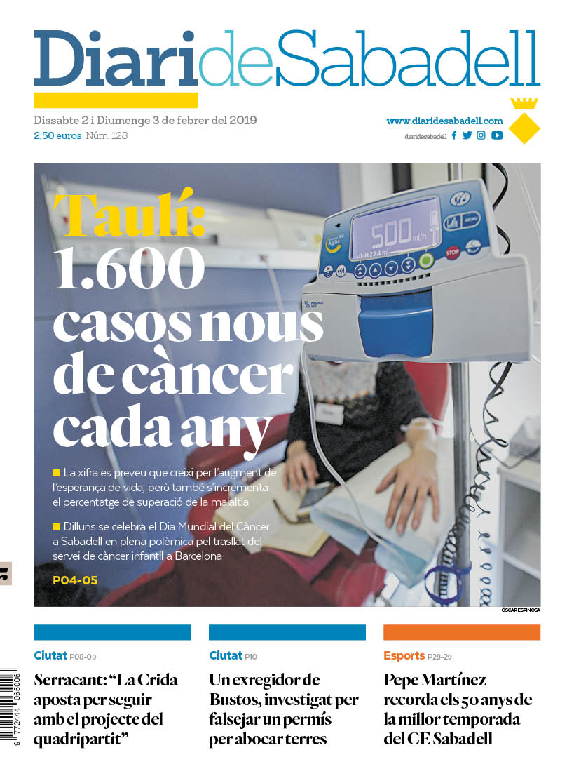 En portada: Taulí, 1.600 casos nous de càncer cada any