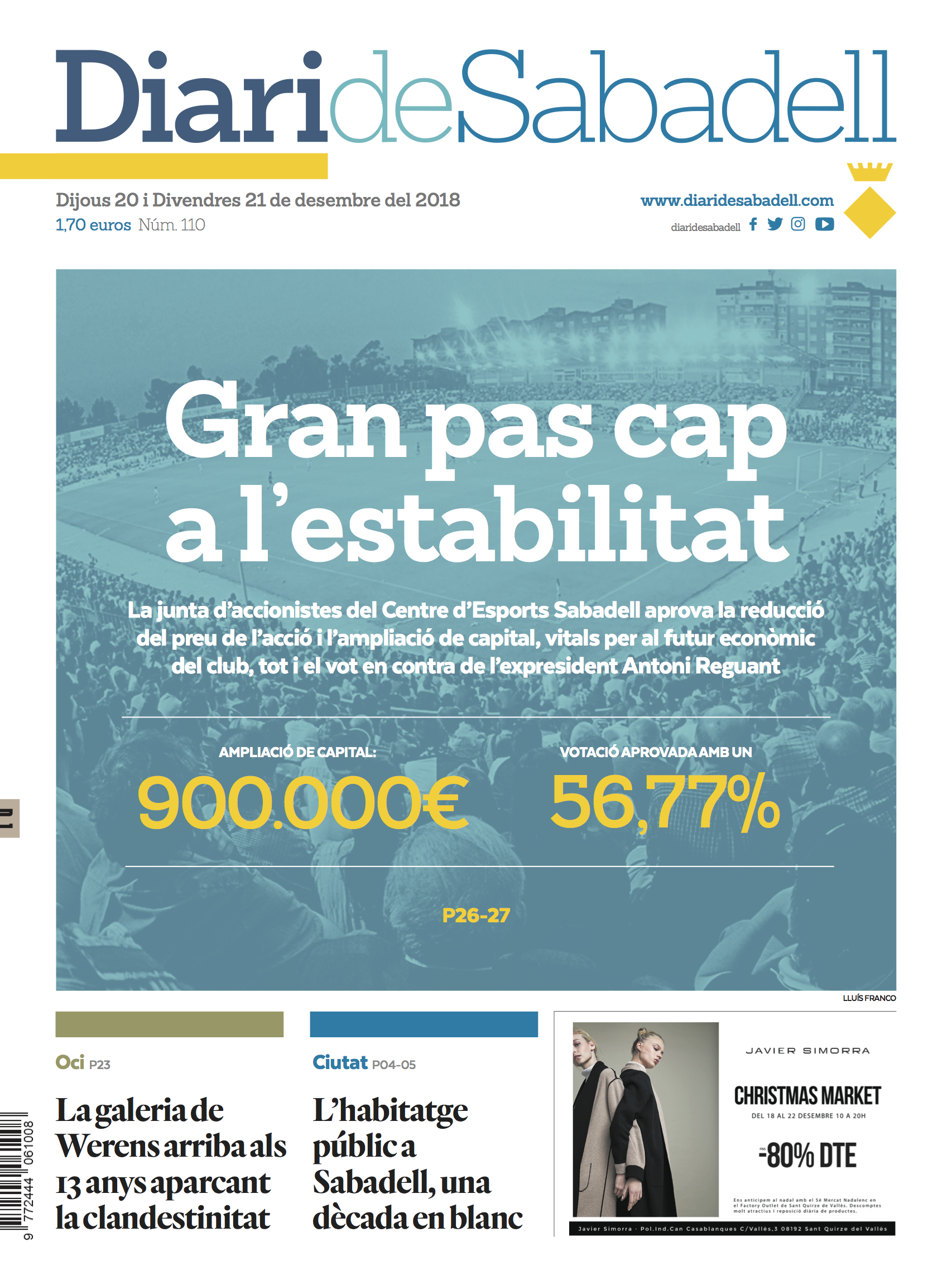 En portada: Gran pas cap a l'estabilitat