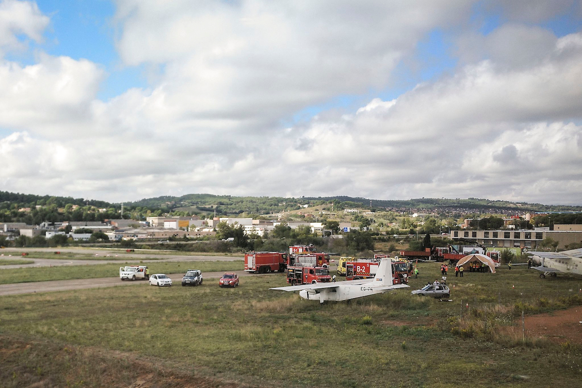 Simulacre d'accident aeri a l'aeroport de Sabadell