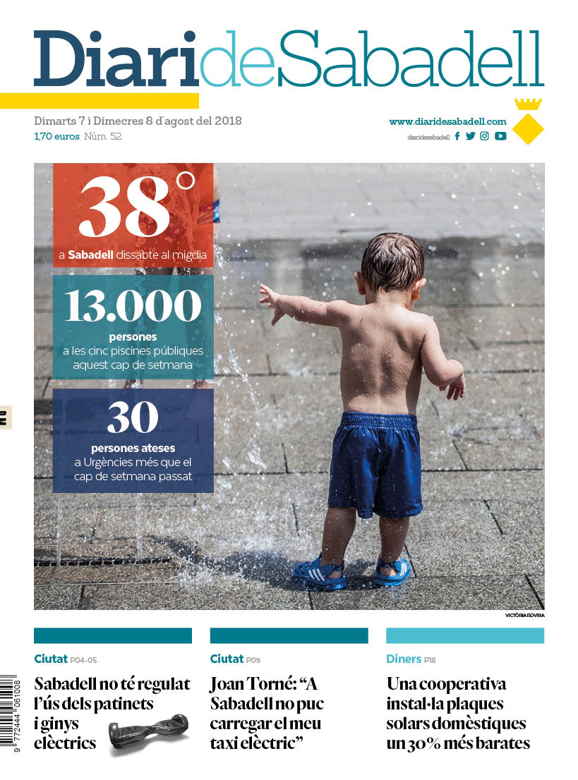 El cap de setmana de calor, a la portada del Diari de Sabadell