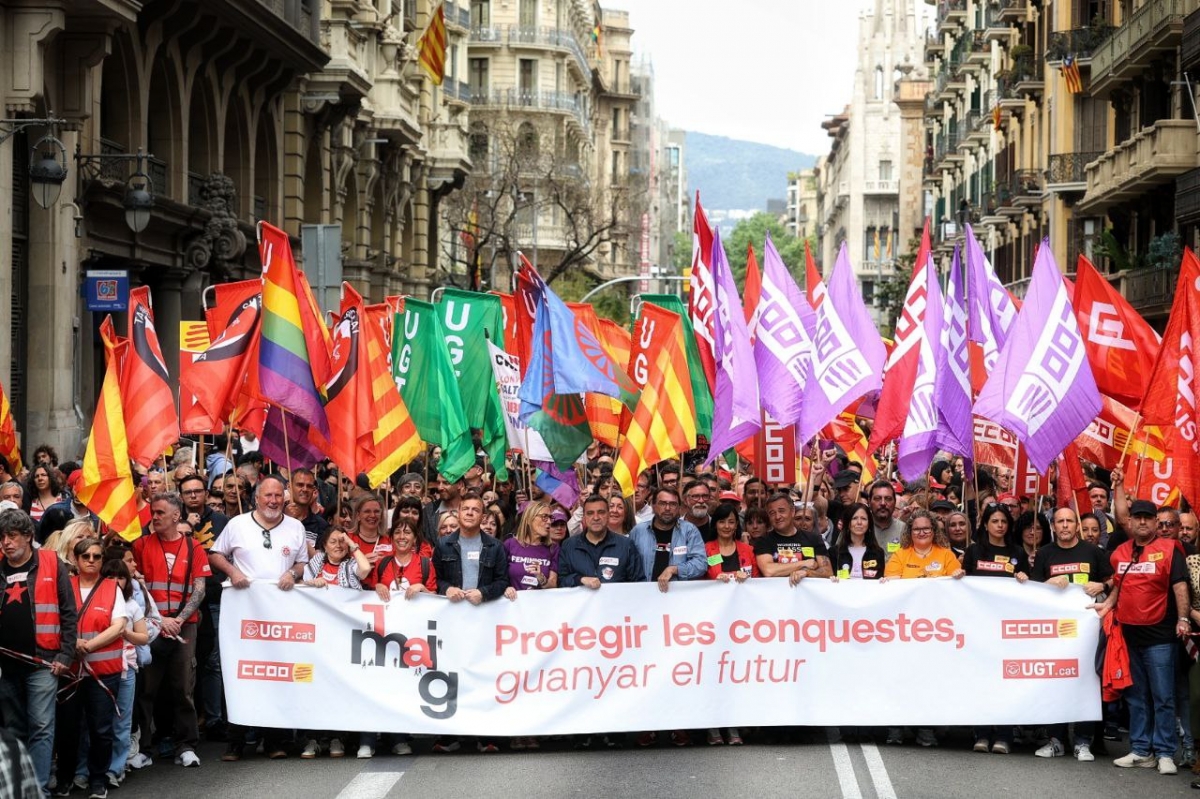 «Volem viure»: els sindicats incrementen la pressió en l'1-M de la reducció de la jornada