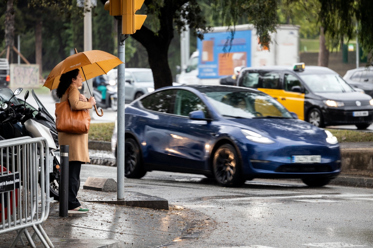 Pluja a Barcelona, en una imatge d'arxiu - Hugo Fernández