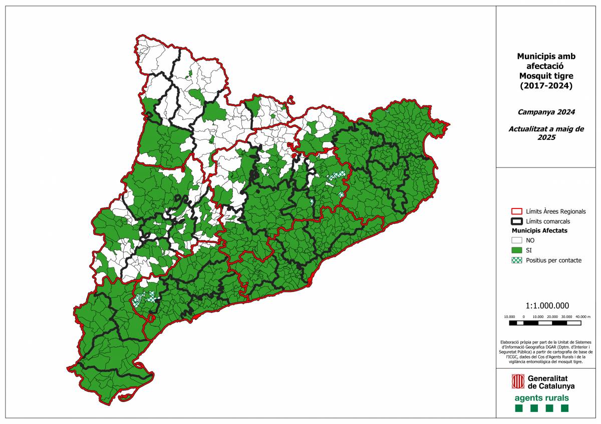 Municipis afectats pel mosquit tigre - Generalitat de Catalunya Municipis afectats pel mosquit tigre