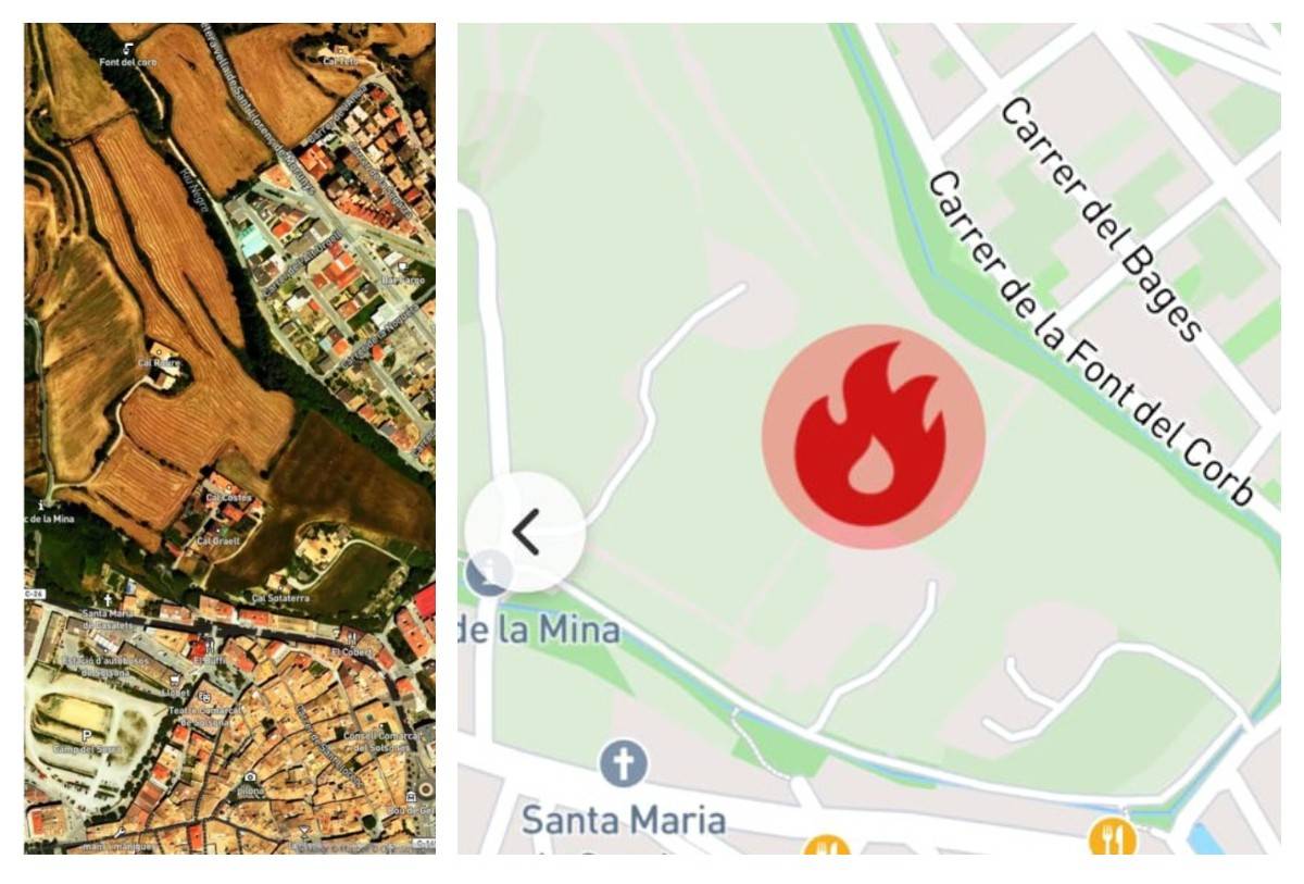 Mapa de la situació geogràfica de l'incendi  - 
