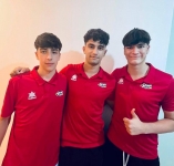 Dos jugadors del CNS Vòlei, amb la selecció espanyola en competicions internacional