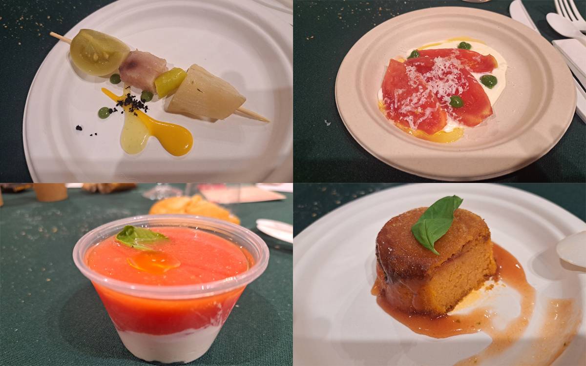 Quatre dels vuit platets servits al Sopar del Tomàquet del Bages - Pere Fontanals Quatre dels vuit platets servits al Sopar del Tomàquet del Bages