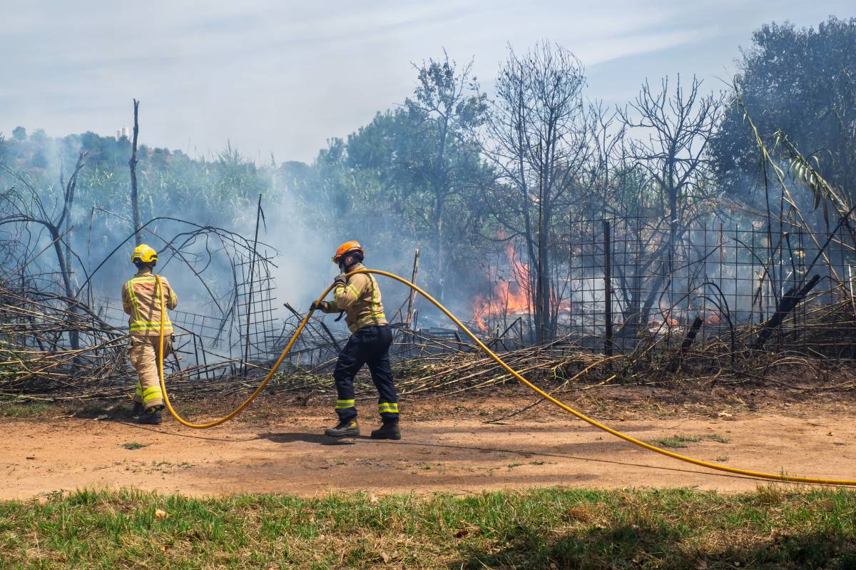 Incendi entre el camí de Can Quadres i el riu Ripoll - JUANMA PELÁEZ Incendi entre el camí de Can Quadres i el riu Ripoll