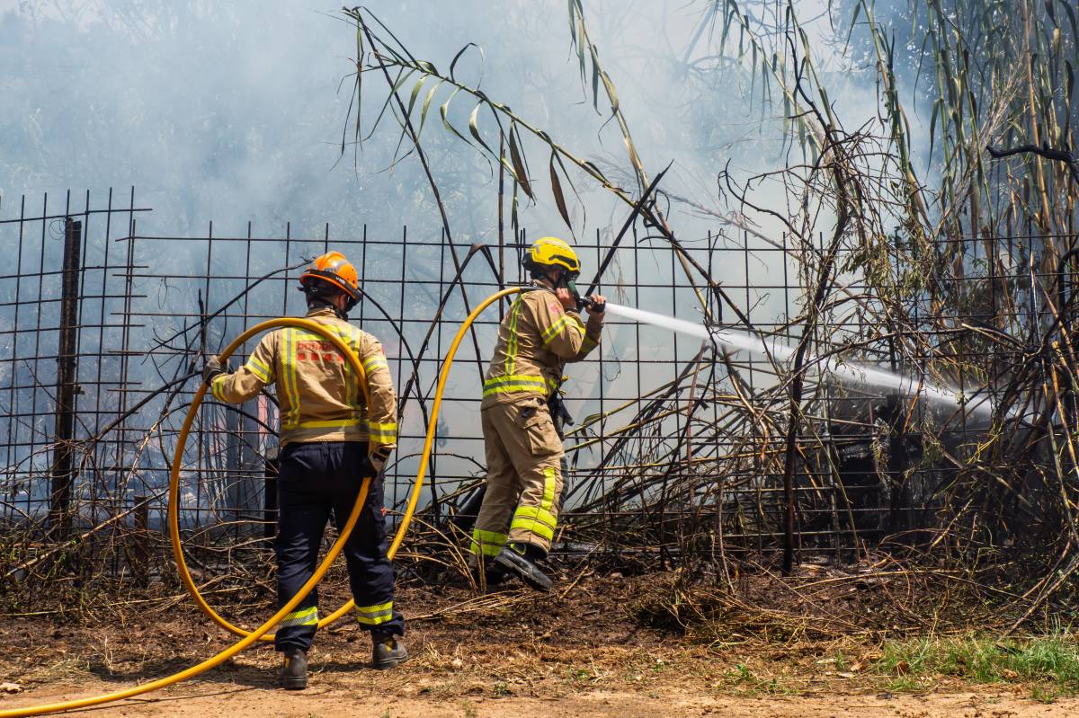 Incendi entre el camí de Can Quadres i el riu Ripoll - JUANMA PELÁEZ Incendi entre el camí de Can Quadres i el riu Ripoll