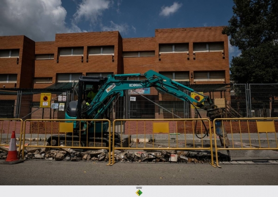 Obres en els entorns escolars a Badia