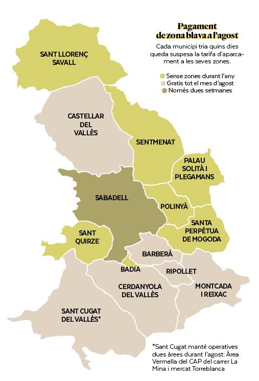 Mapa de les zones blaves a la comarca - D.S Mapa de les zones blaves a la comarca